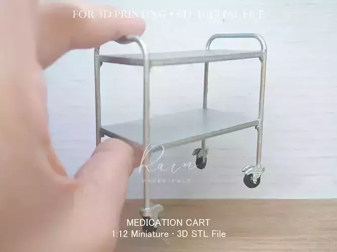 Miniature Hospital Medication Cart Early 1900 Hospital Room 3D print model