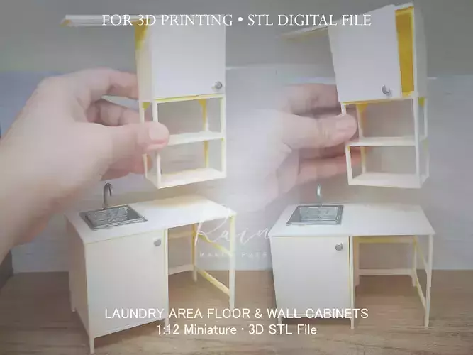 Miniature Ikea-inspired Laundry Room  Cabinets