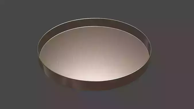 round tray copper Low-poly 3D model