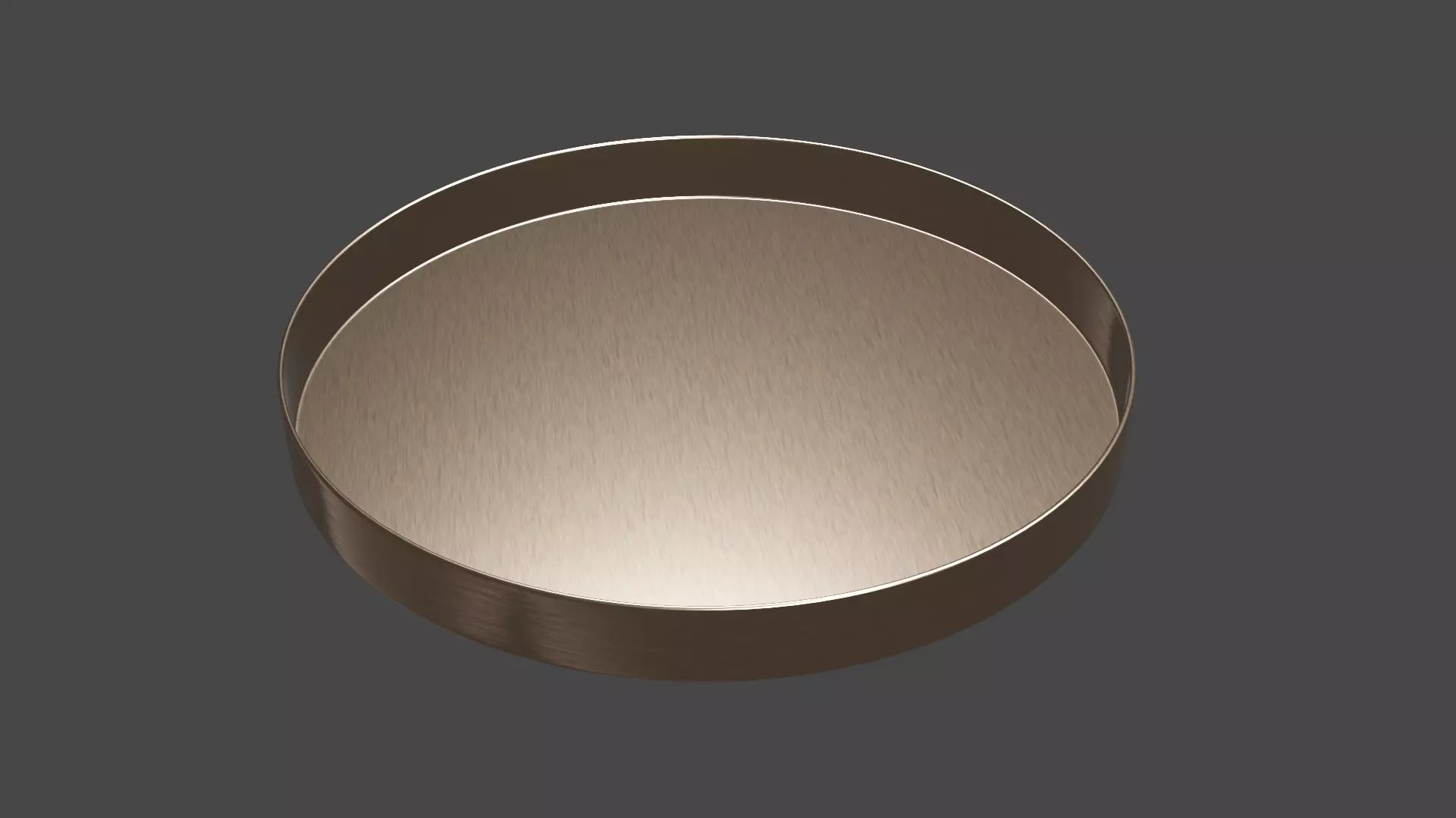 round tray copper Low-poly 3D model_0