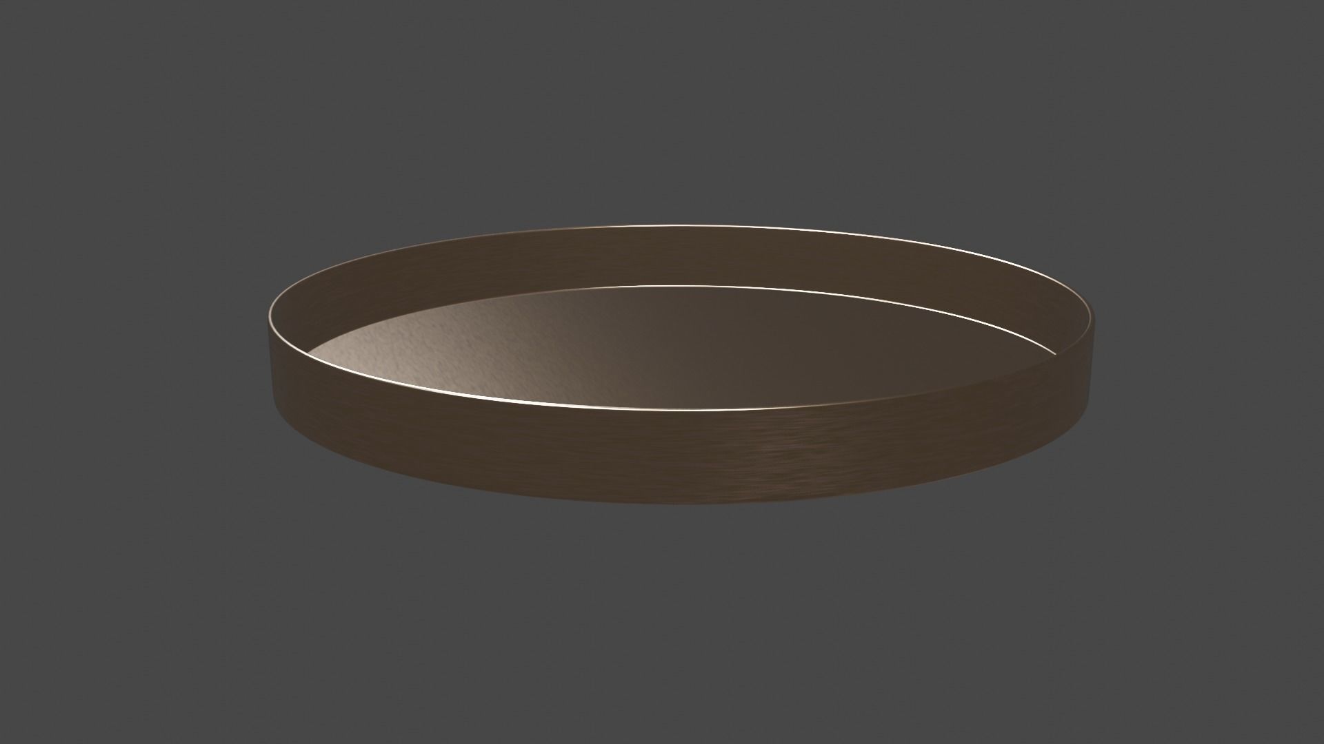 round tray copper Low-poly 3D model_2