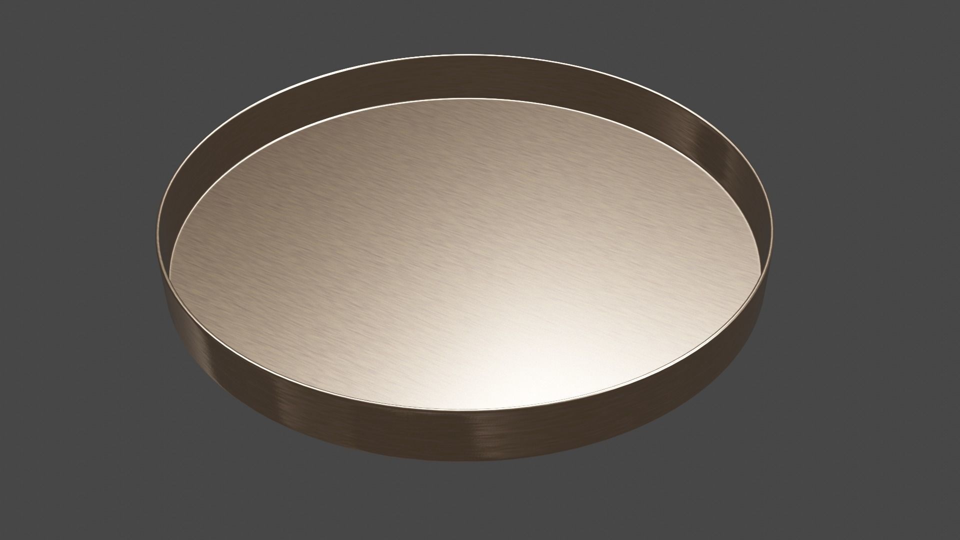 round tray copper Low-poly 3D model_1