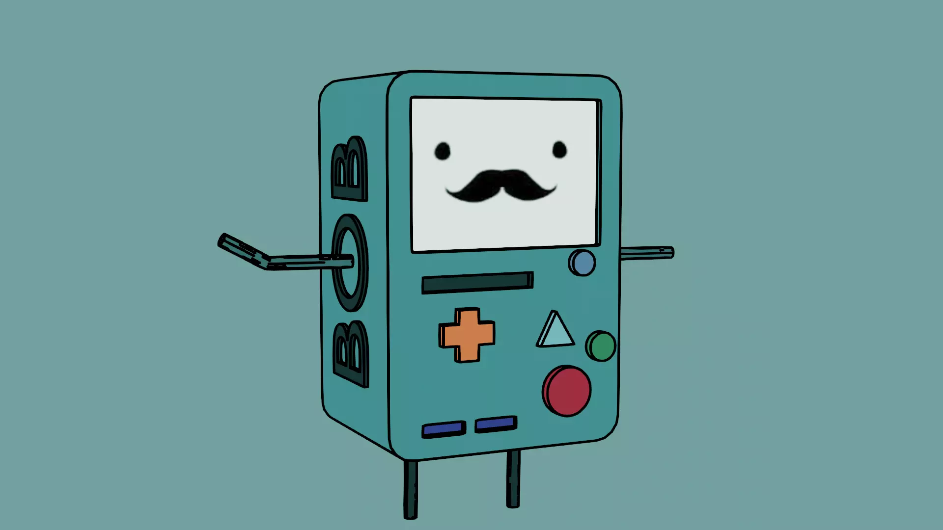 BMO Adventure Time 2D style Low-poly 3D model