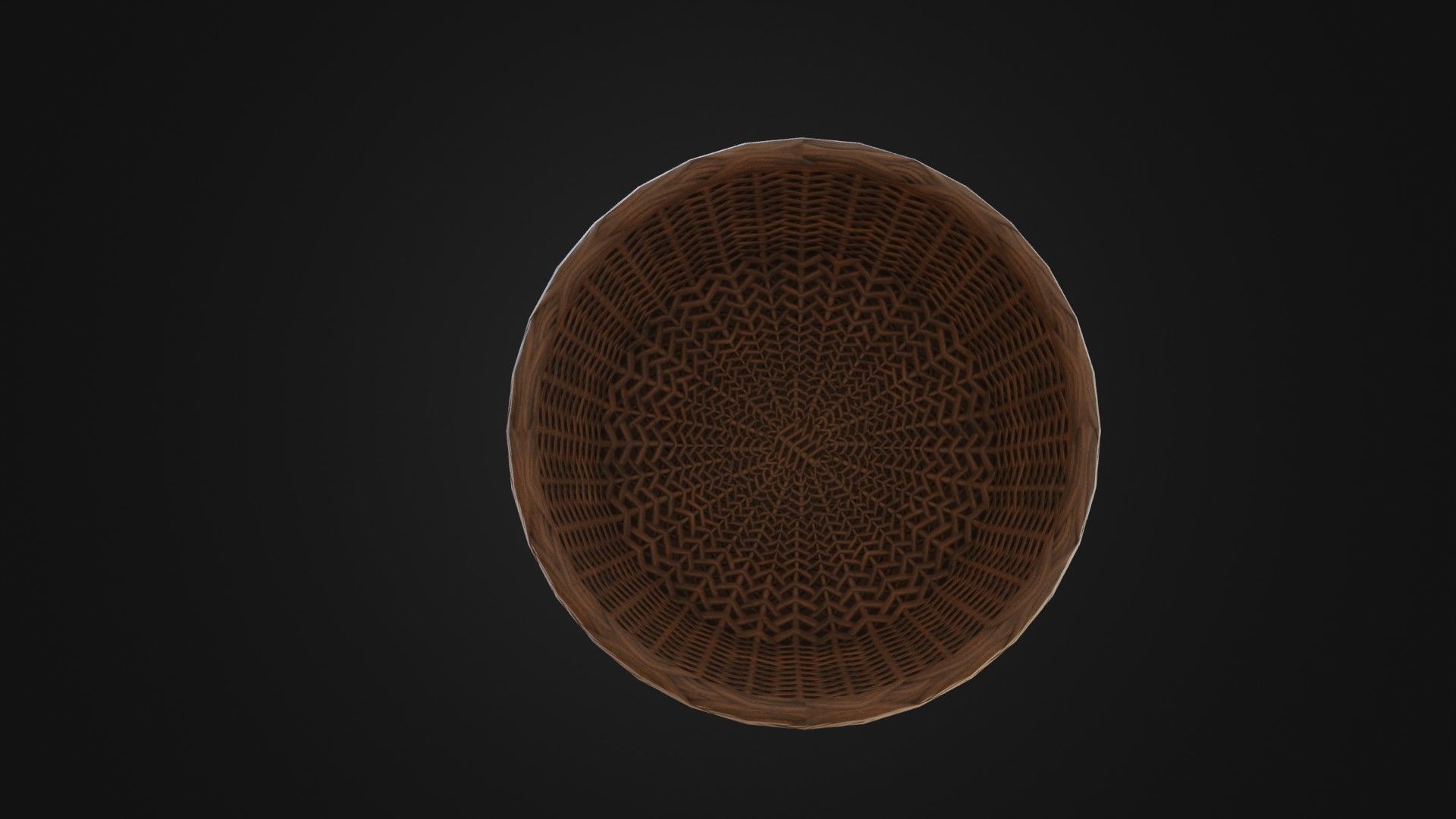 Wicker woven basket Low-poly 3D model_8