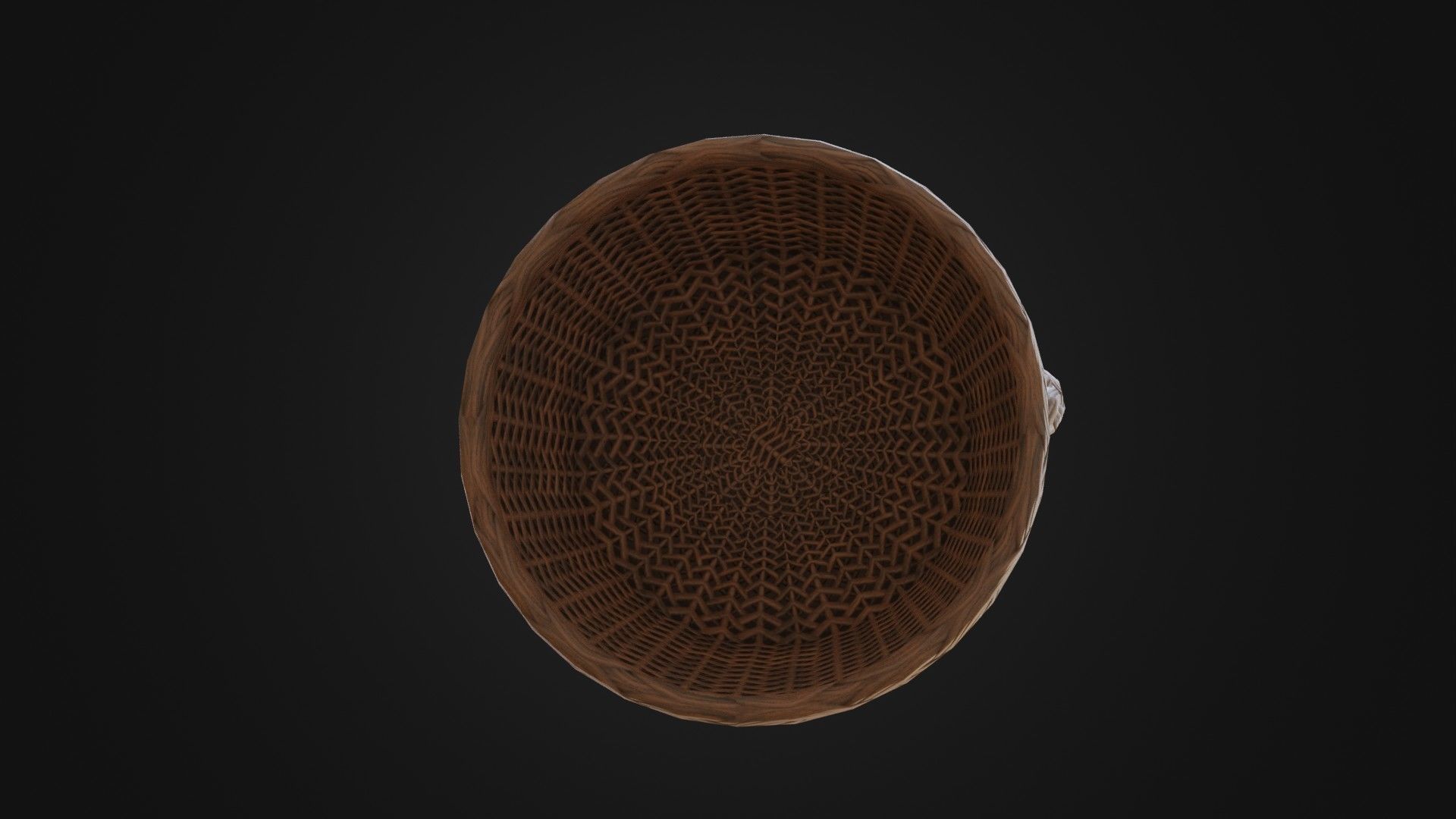 Wicker woven basket Low-poly 3D model_7