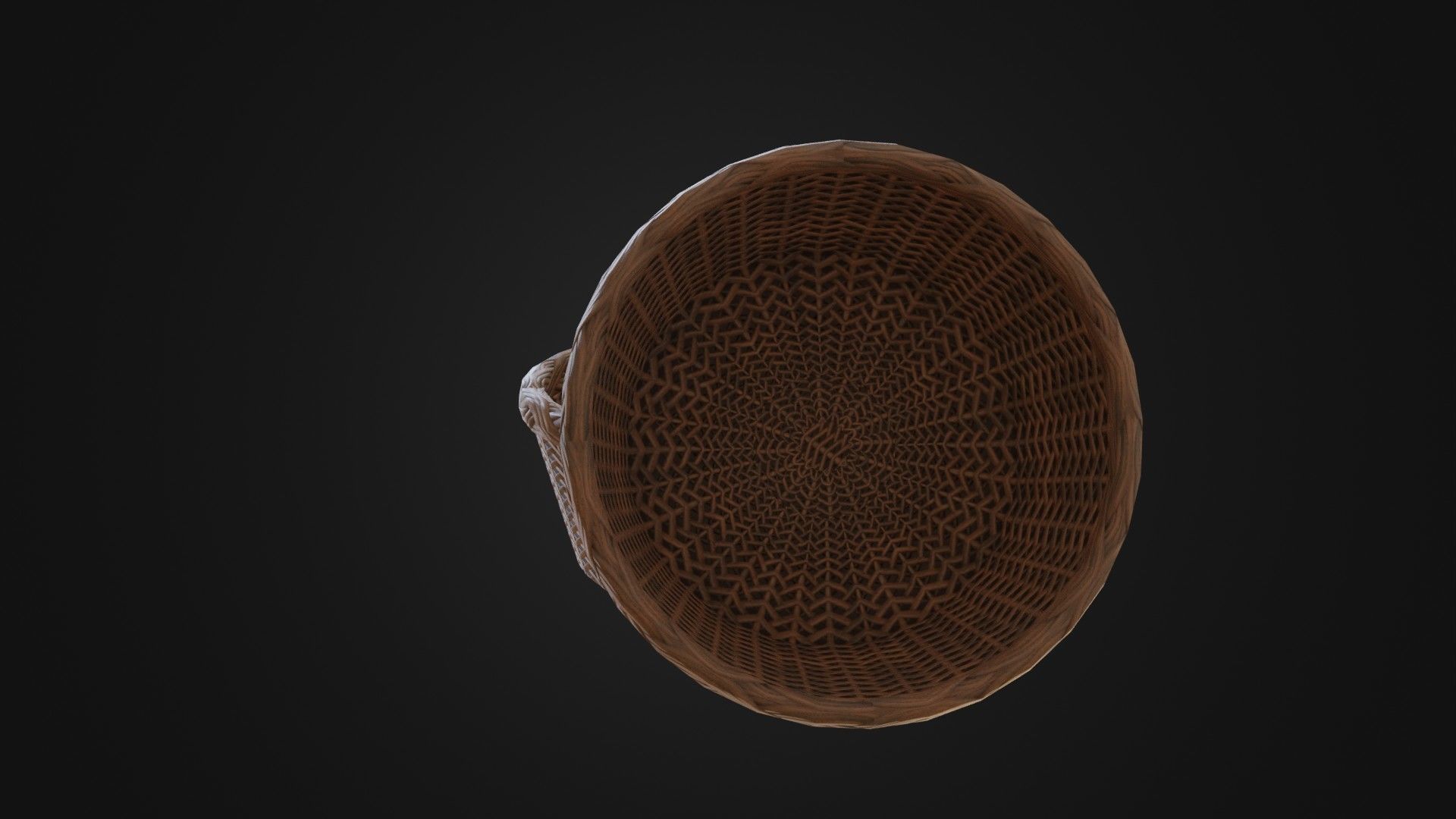 Wicker woven basket Low-poly 3D model_9