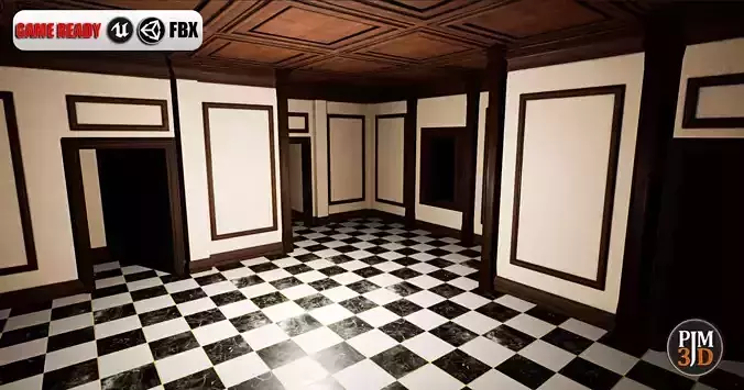 UE4-UE5-FBX-Modular Wall Pack 1 Low-poly 3D model