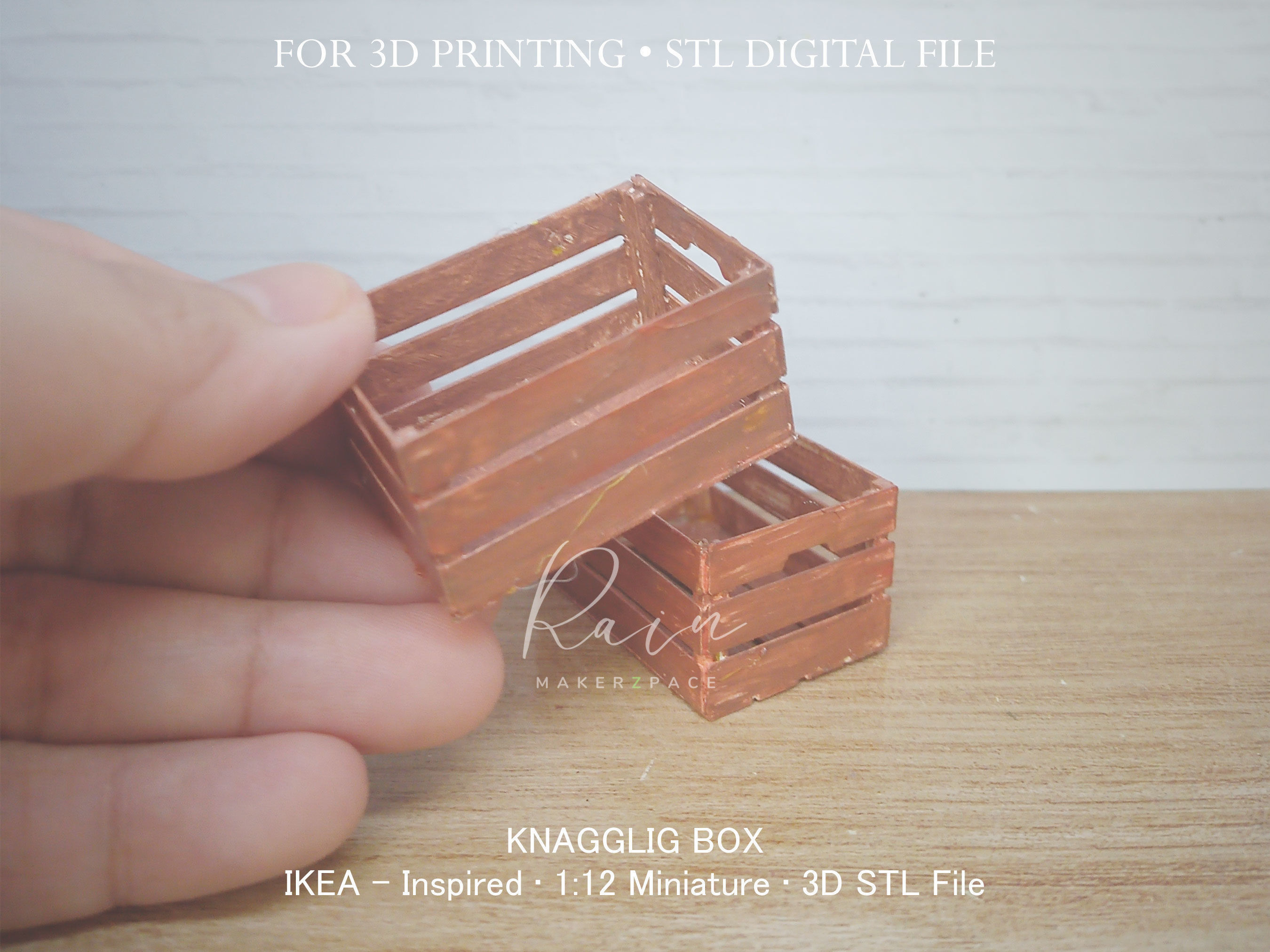 Knagglig Box Miniature Crate Box 3D print model_1