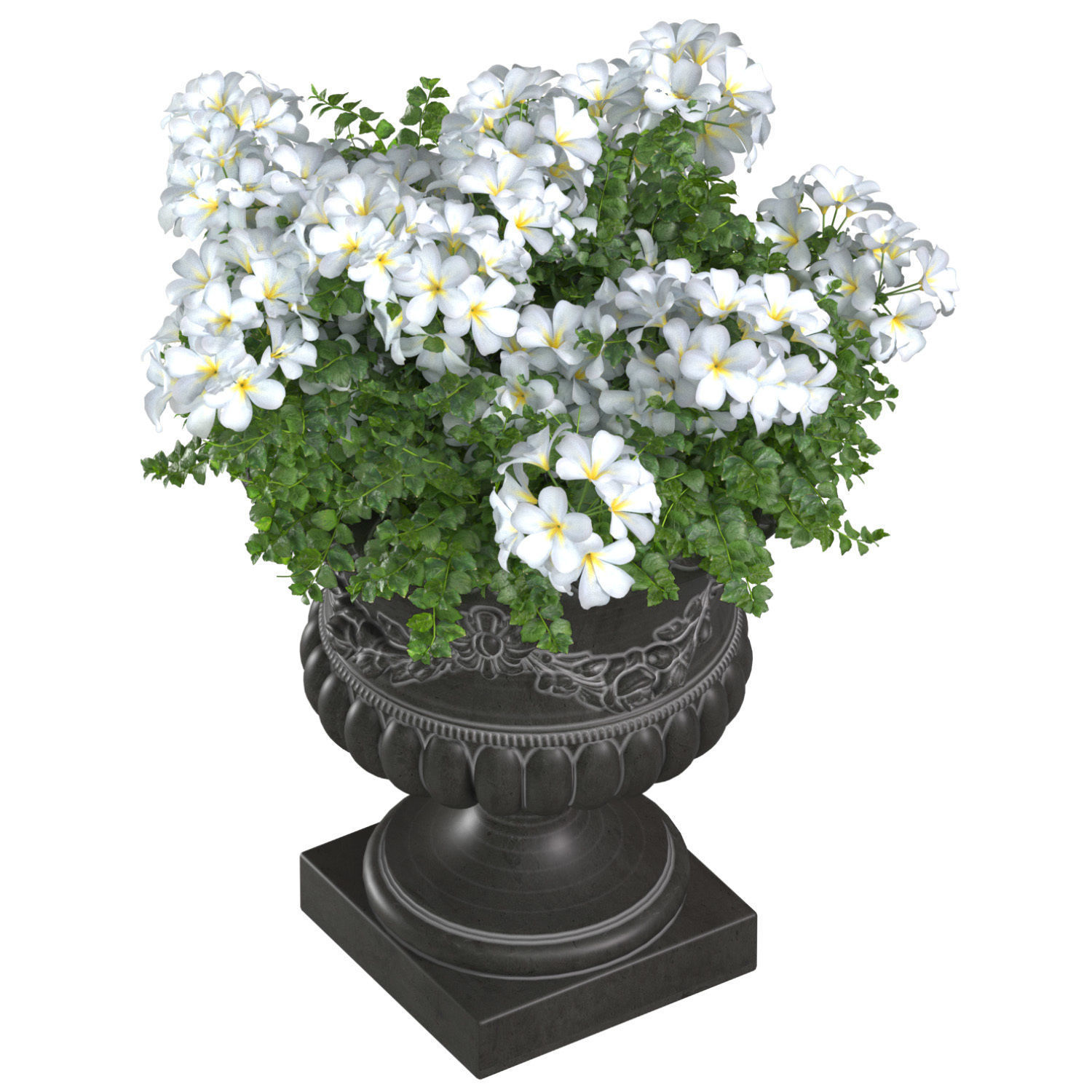  flowers in a classic Vase for decoration Patio Front Entrance  3D model_1