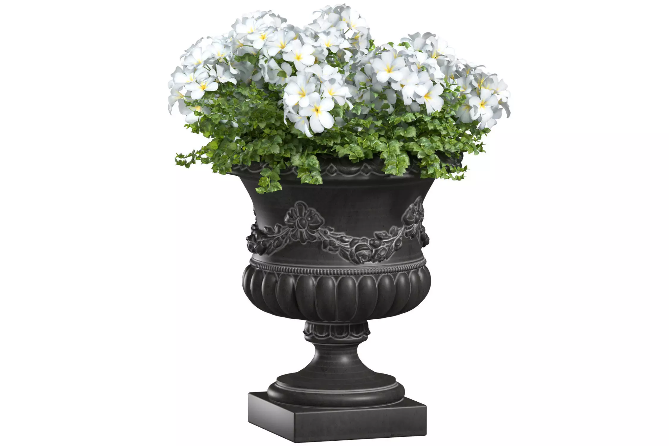  flowers in a classic Vase for decoration Patio Front Entrance  3D model_0