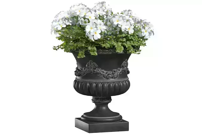  flowers in a classic Vase for decoration Patio Front Entrance  3D model