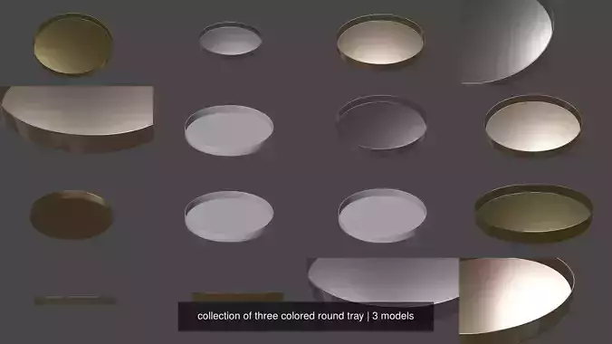  collection of three colored round tray 