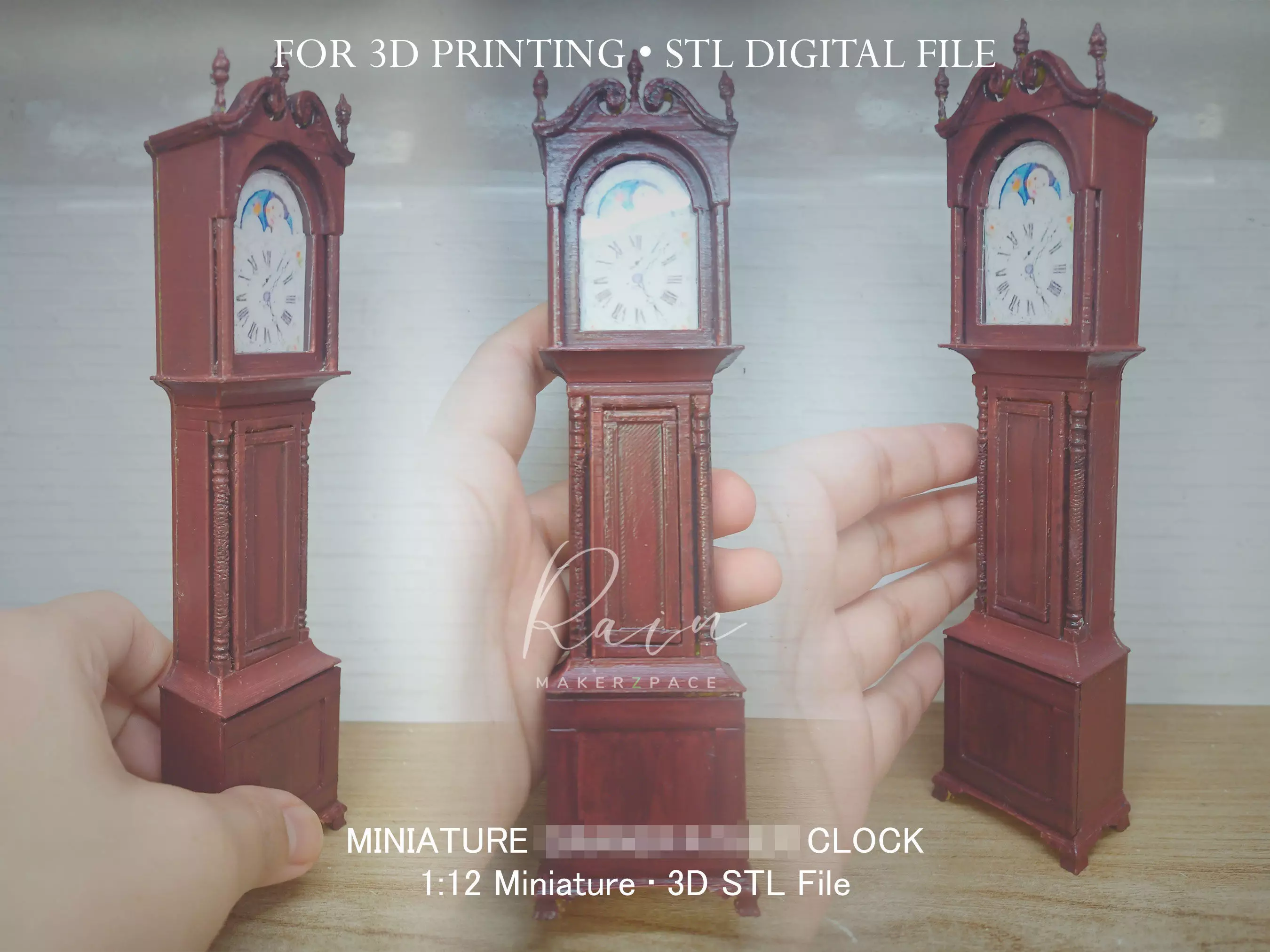 Miniature Grandfather Clock 3D print model_0