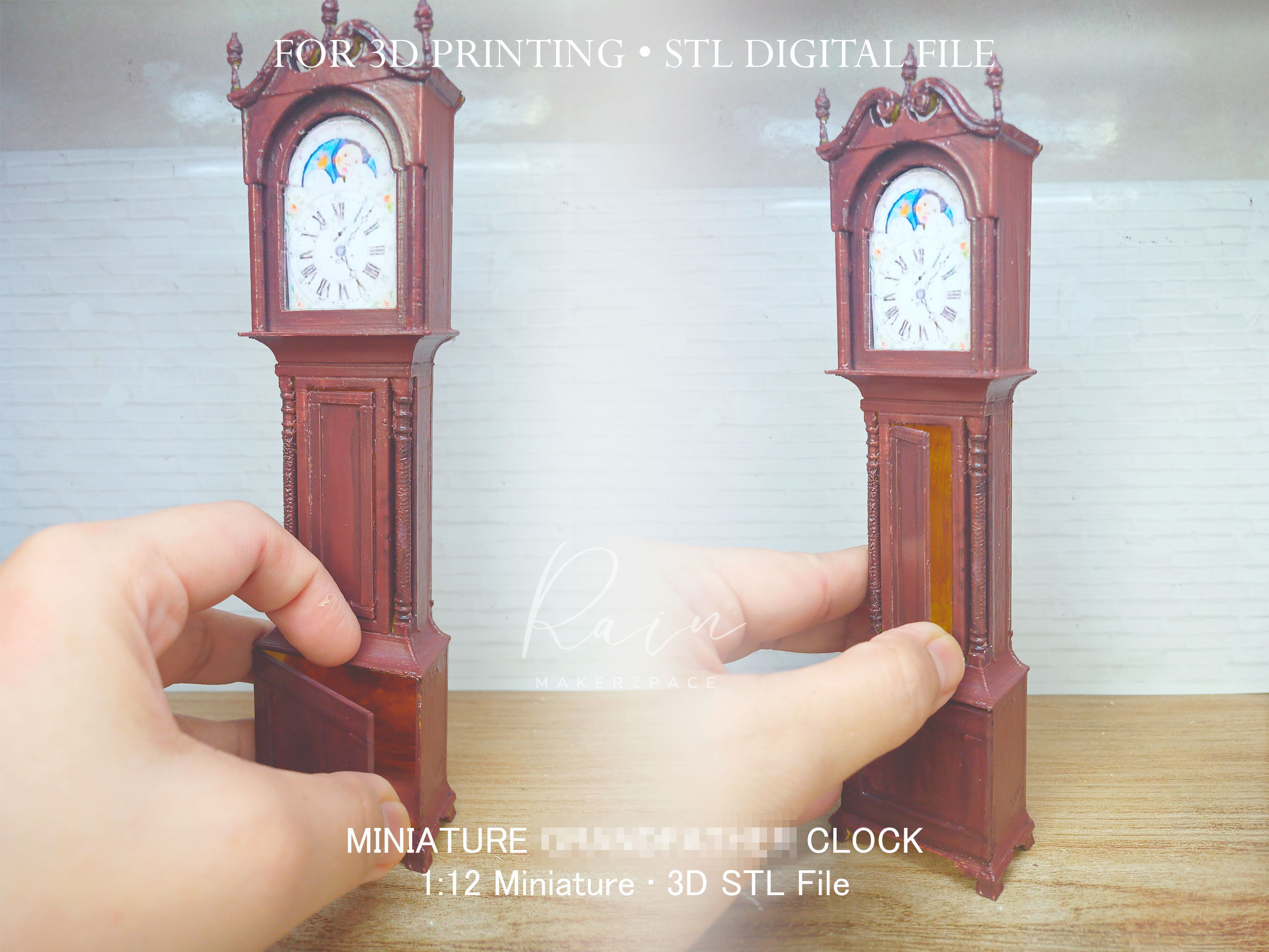 Miniature Grandfather Clock 3D print model_1