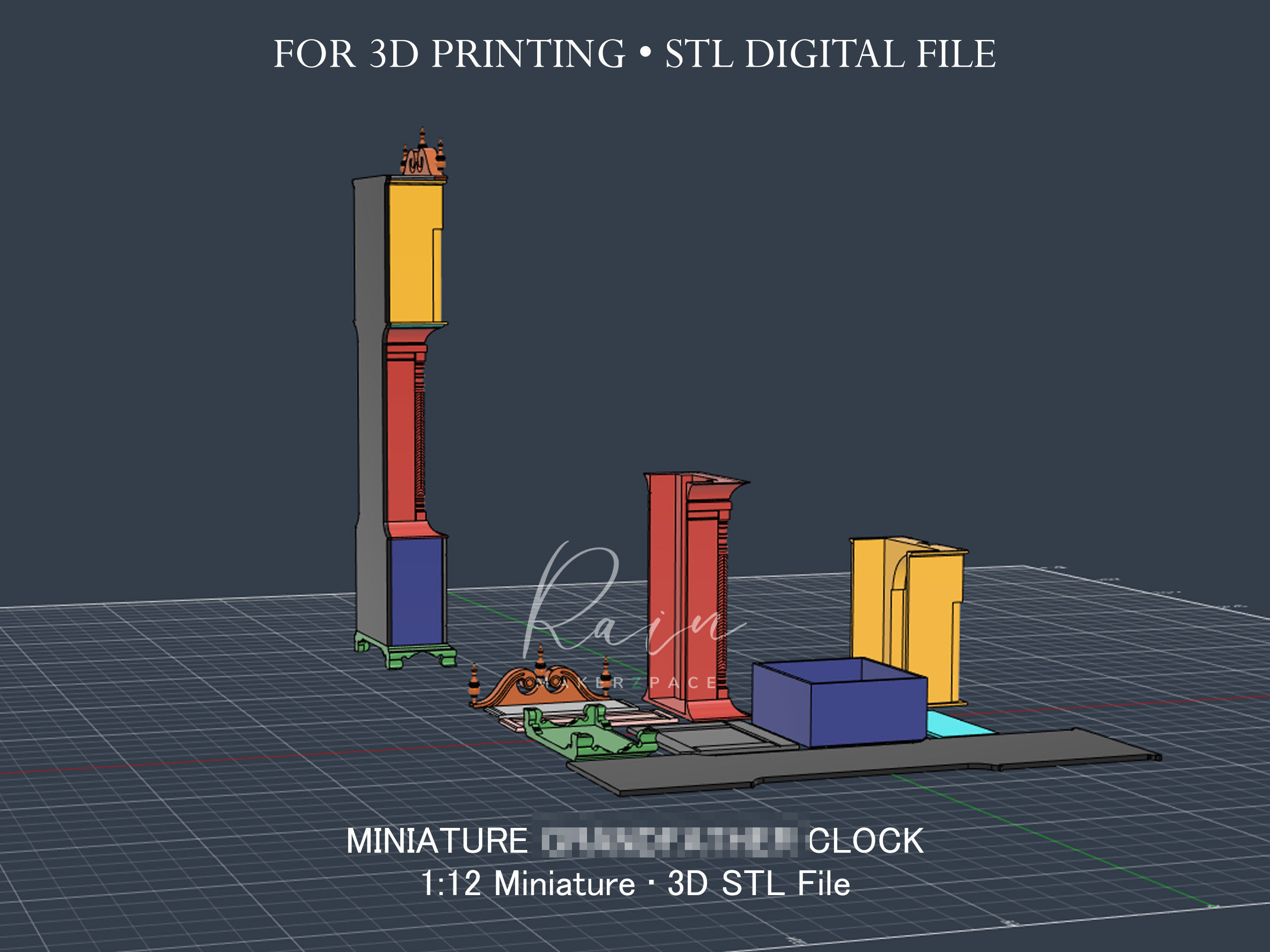 Miniature Grandfather Clock 3D print model_6