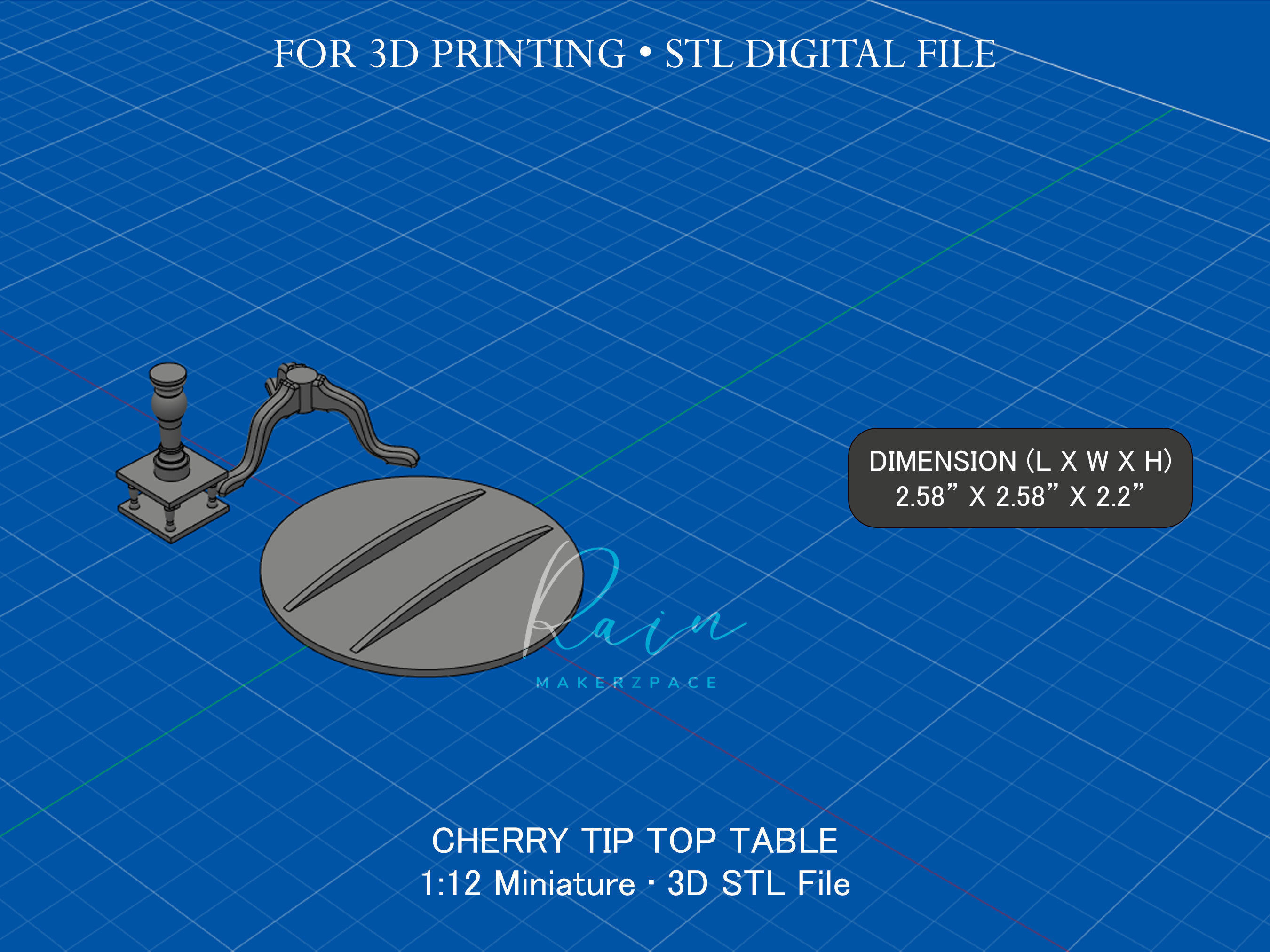 Miniature Cherry Tip Top Table 3D print model_3