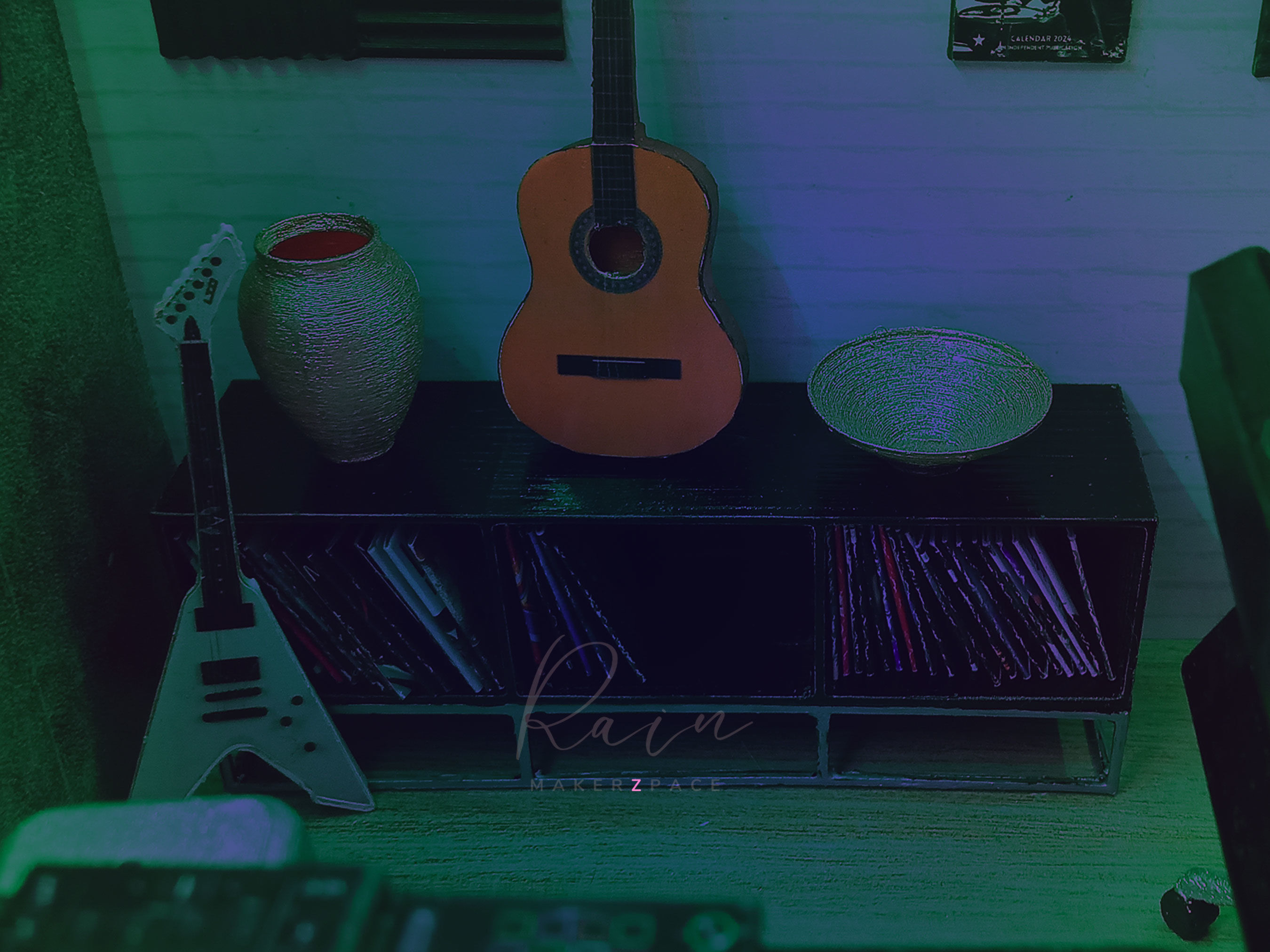 Miniature Enzo Record Storage Media Console 3D print model_3