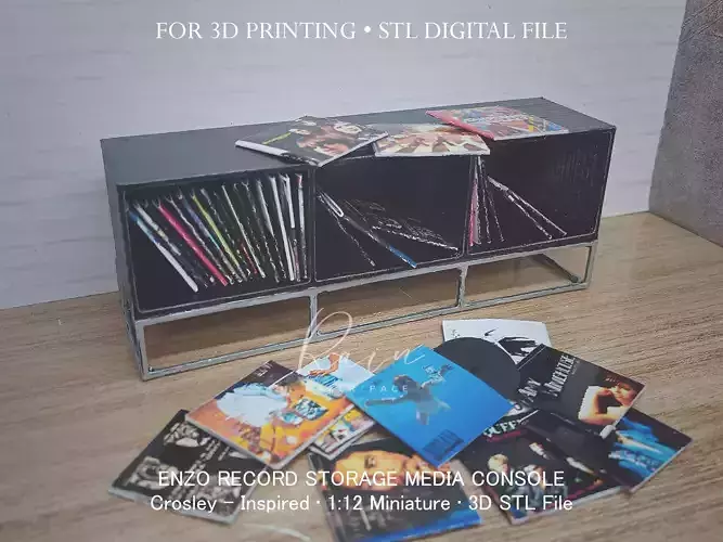 Miniature Enzo Record Storage Media Console