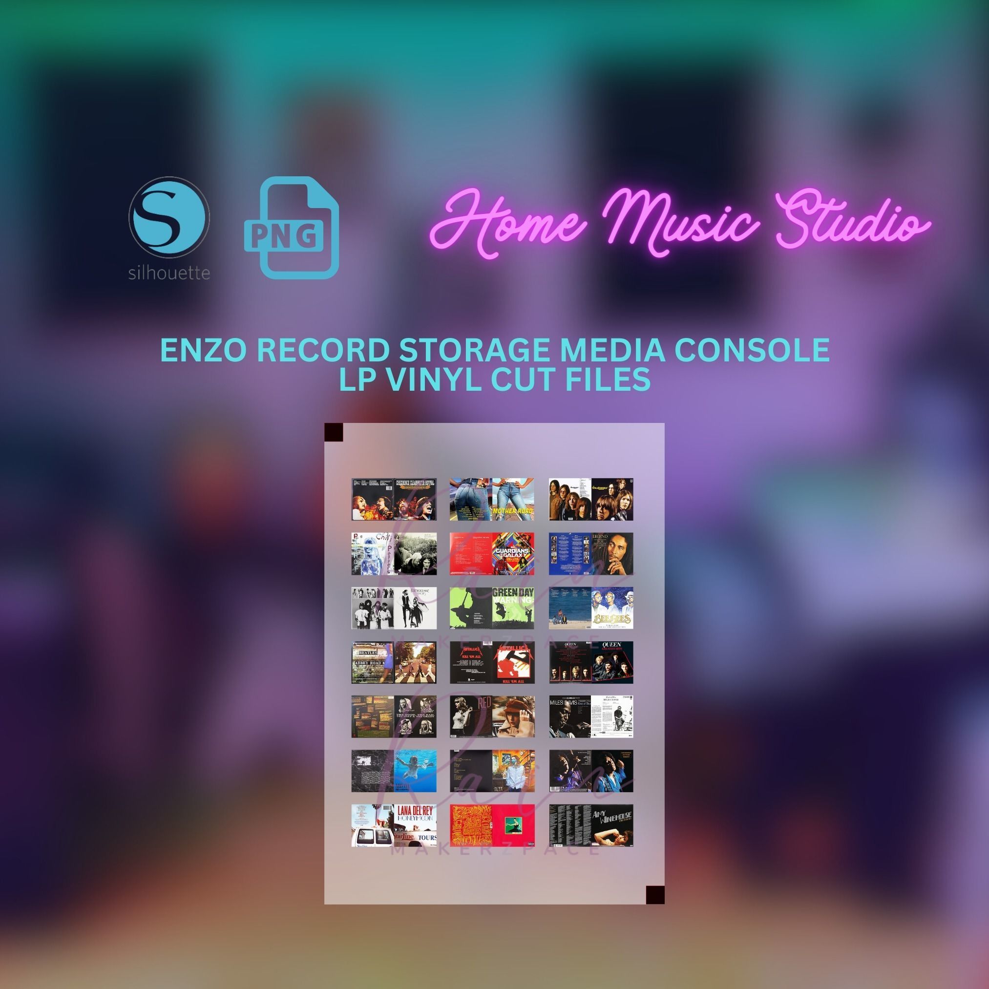 Miniature Enzo Record Storage Media Console 3D print model_6