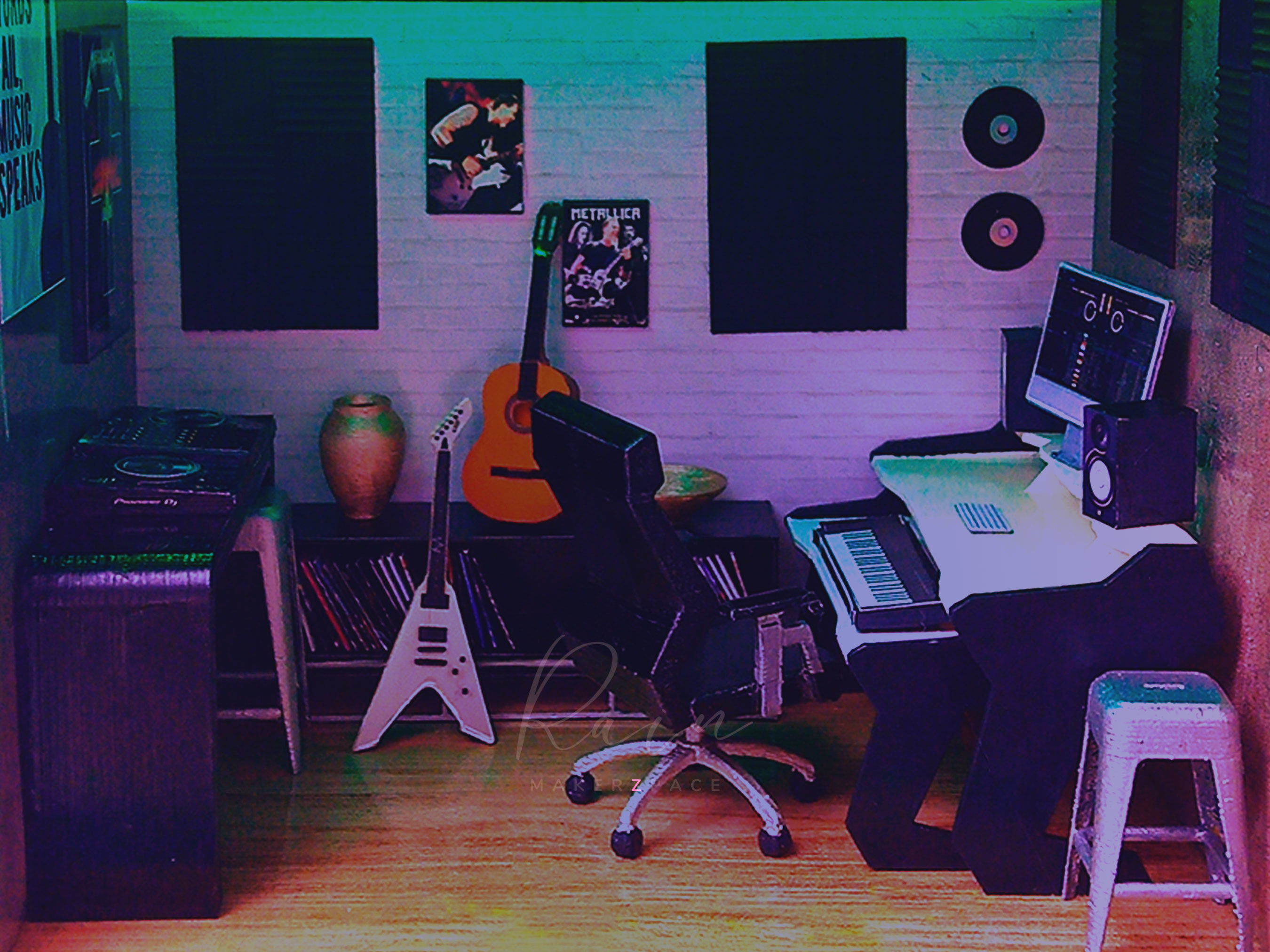 Miniature Enzo Record Storage Media Console 3D print model_4