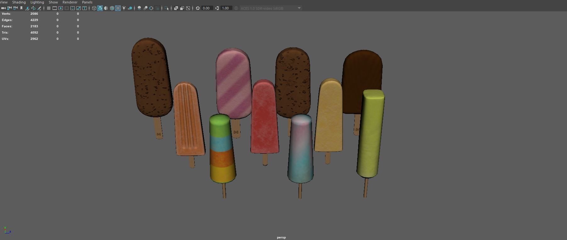 Ice Cream collection 3D model chocolate ice cream  Low-poly 3D model_9