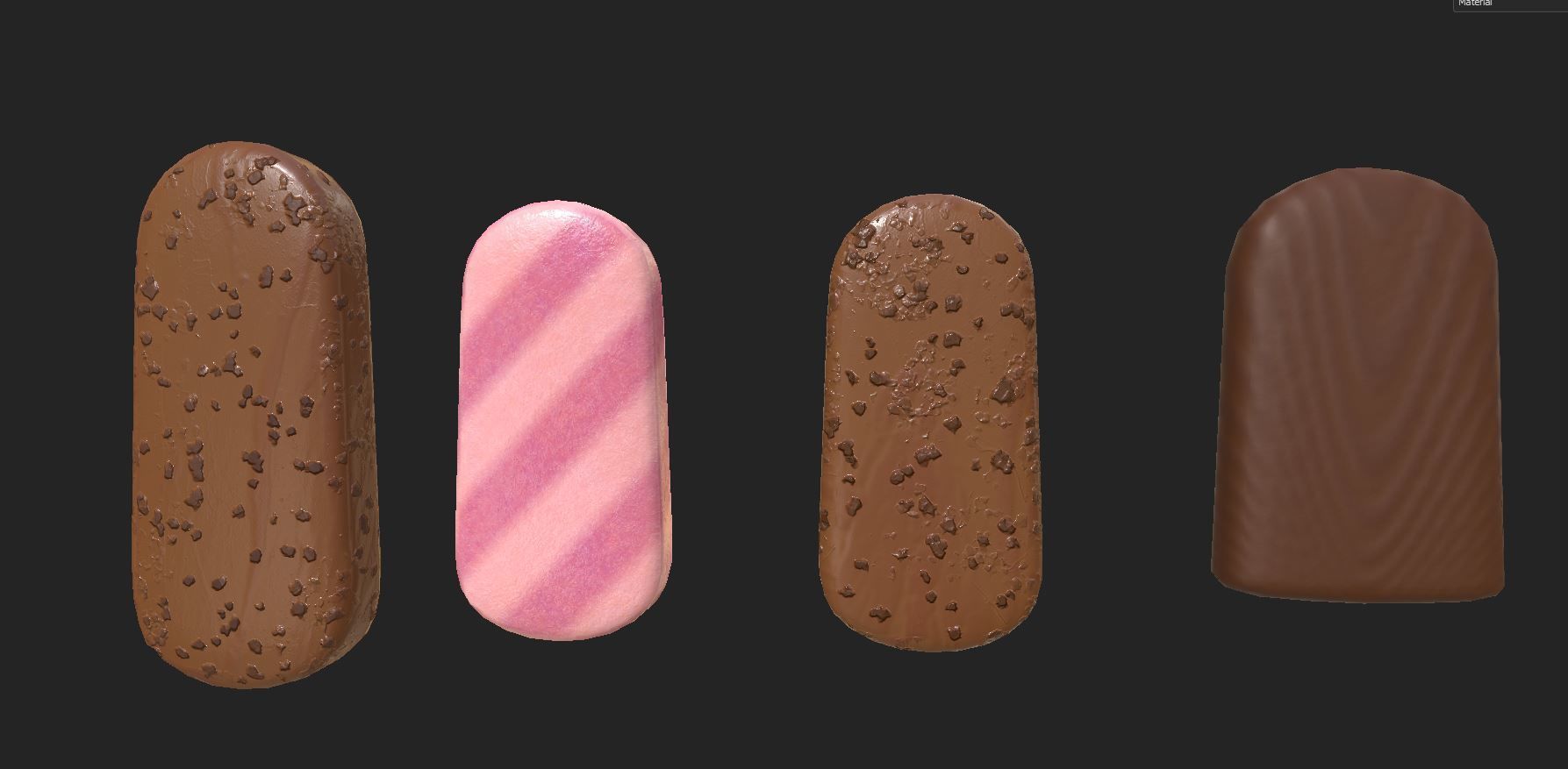 Ice Cream collection 3D model chocolate ice cream  Low-poly 3D model_5