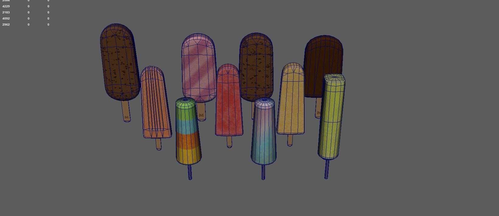 Ice Cream collection 3D model chocolate ice cream  Low-poly 3D model_10