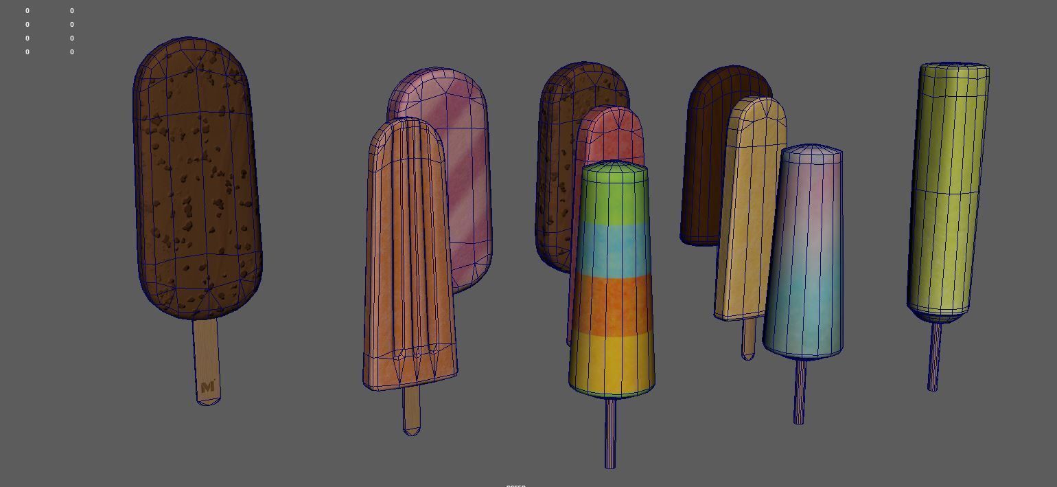 Ice Cream collection 3D model chocolate ice cream  Low-poly 3D model_11