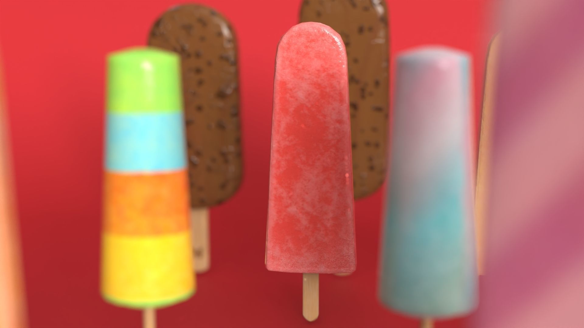 Ice Cream collection 3D model chocolate ice cream  Low-poly 3D model_3