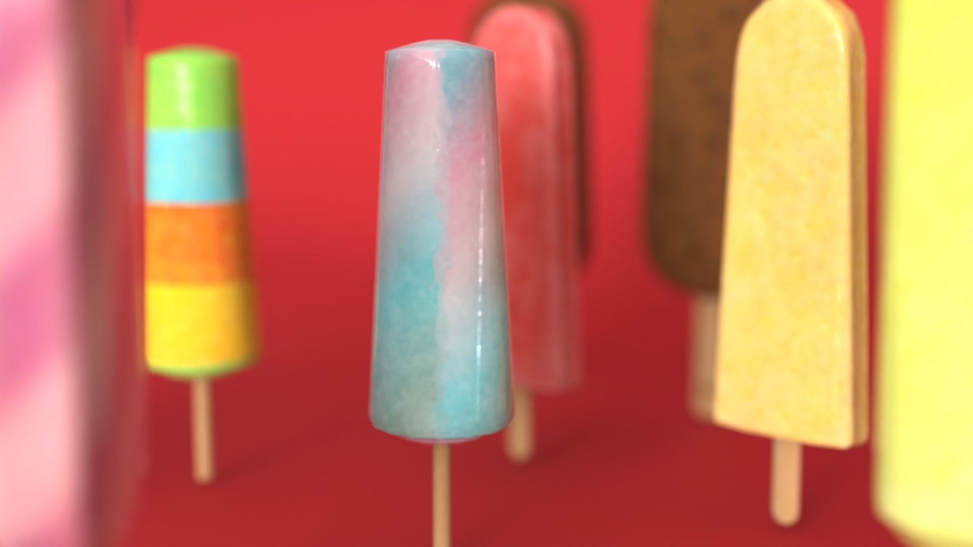 Ice Cream collection 3D model chocolate ice cream  Low-poly 3D model_7