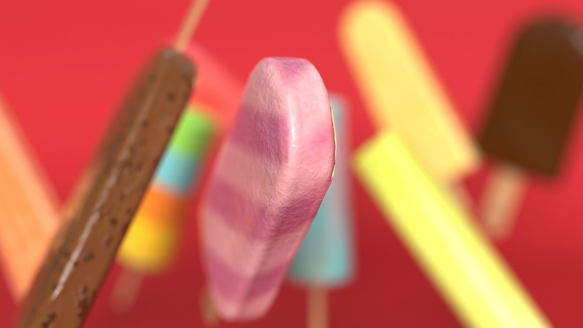 Ice Cream collection 3D model chocolate ice cream  Low-poly 3D model_2