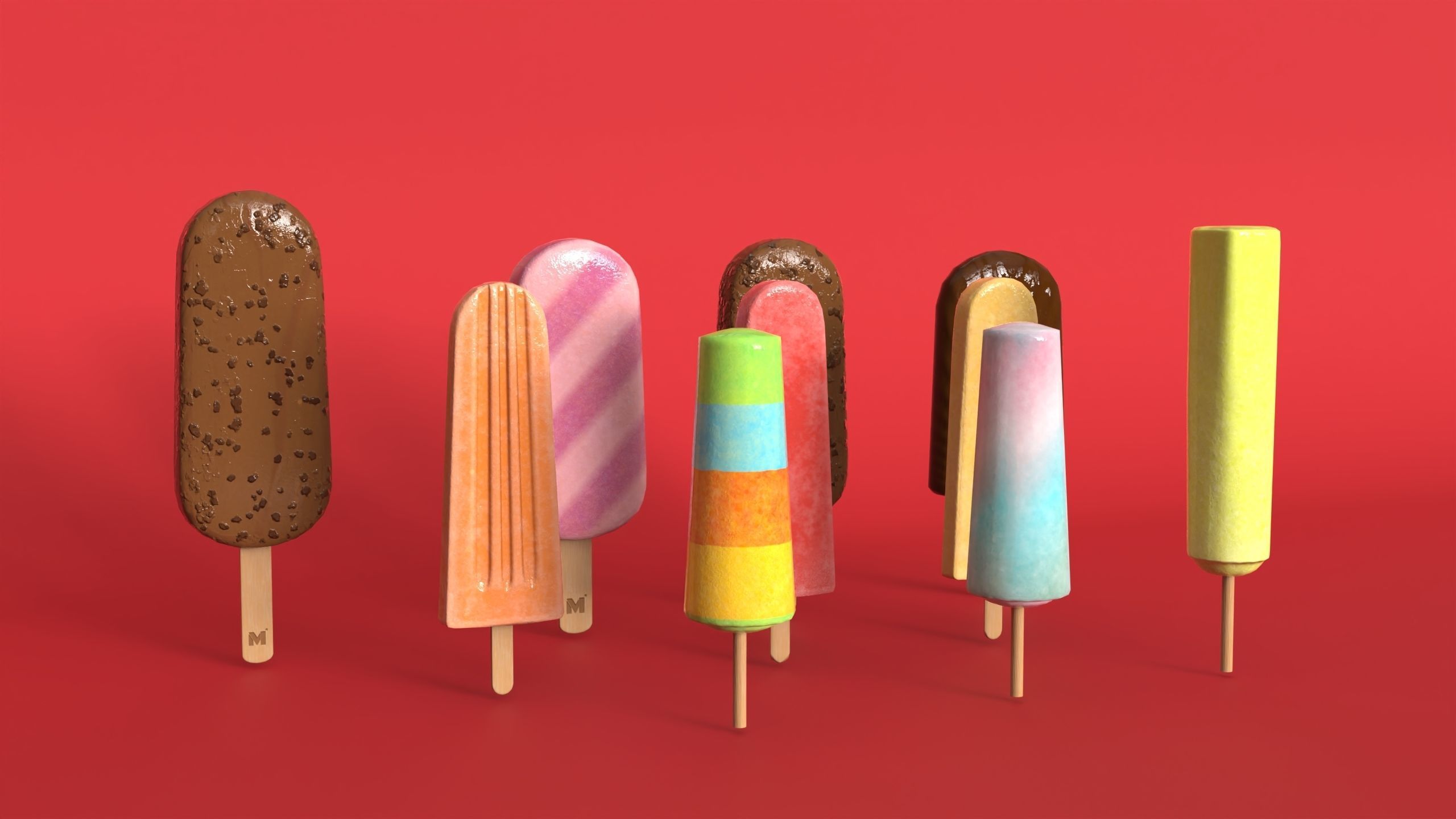 Ice Cream collection 3D model chocolate ice cream  Low-poly 3D model_6