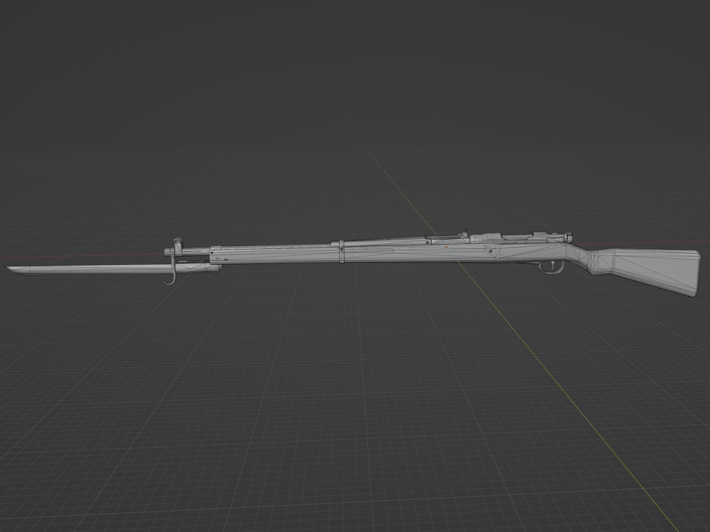 Arisaka type 99 Low-poly 3D model_1