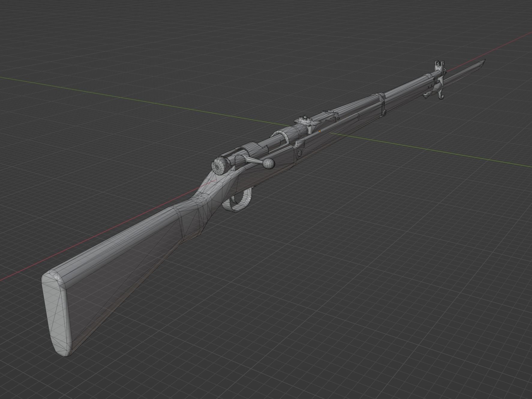 Arisaka type 99 Low-poly 3D model_4