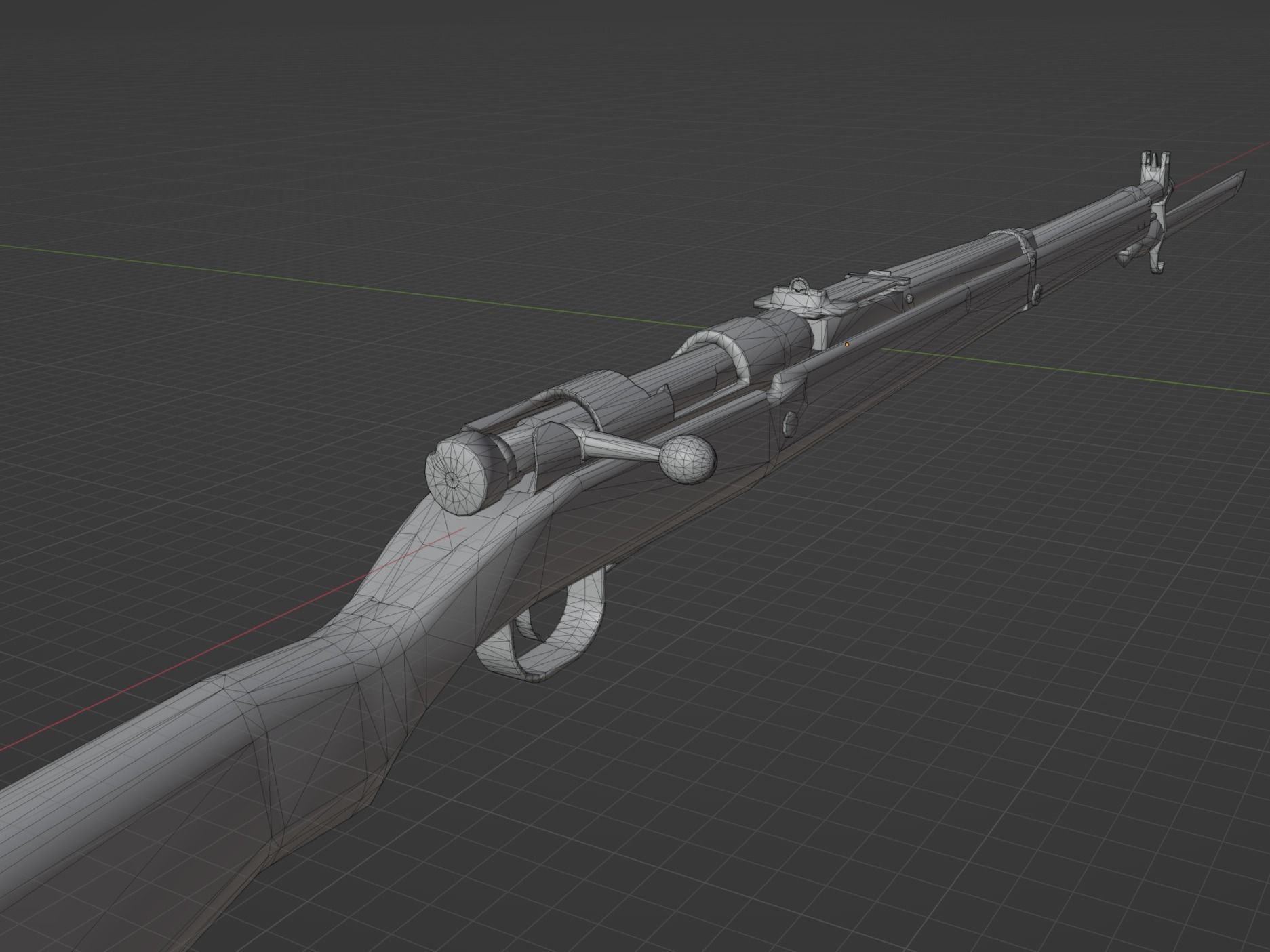 Arisaka type 99 Low-poly 3D model_9