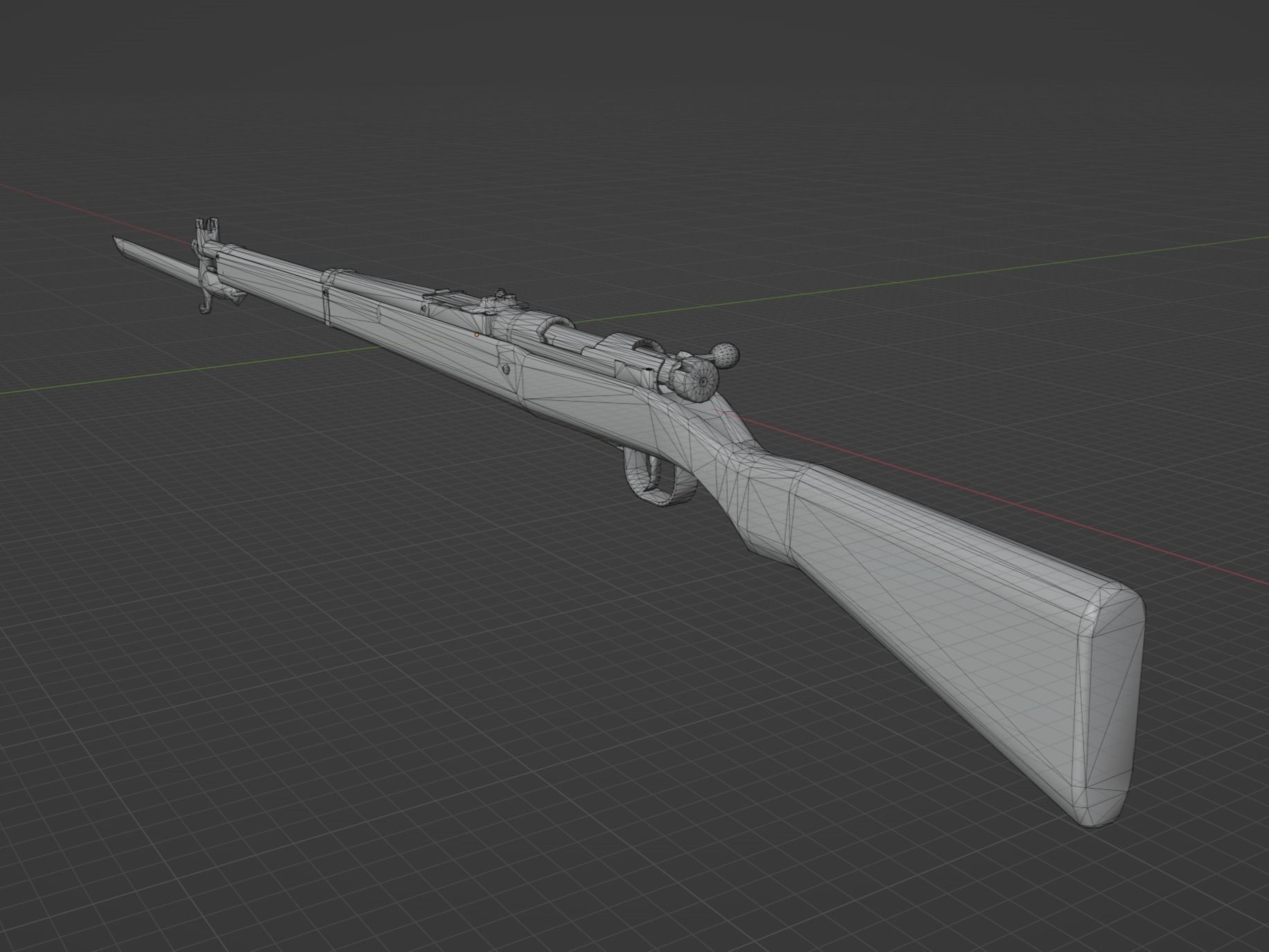 Arisaka type 99 Low-poly 3D model_2