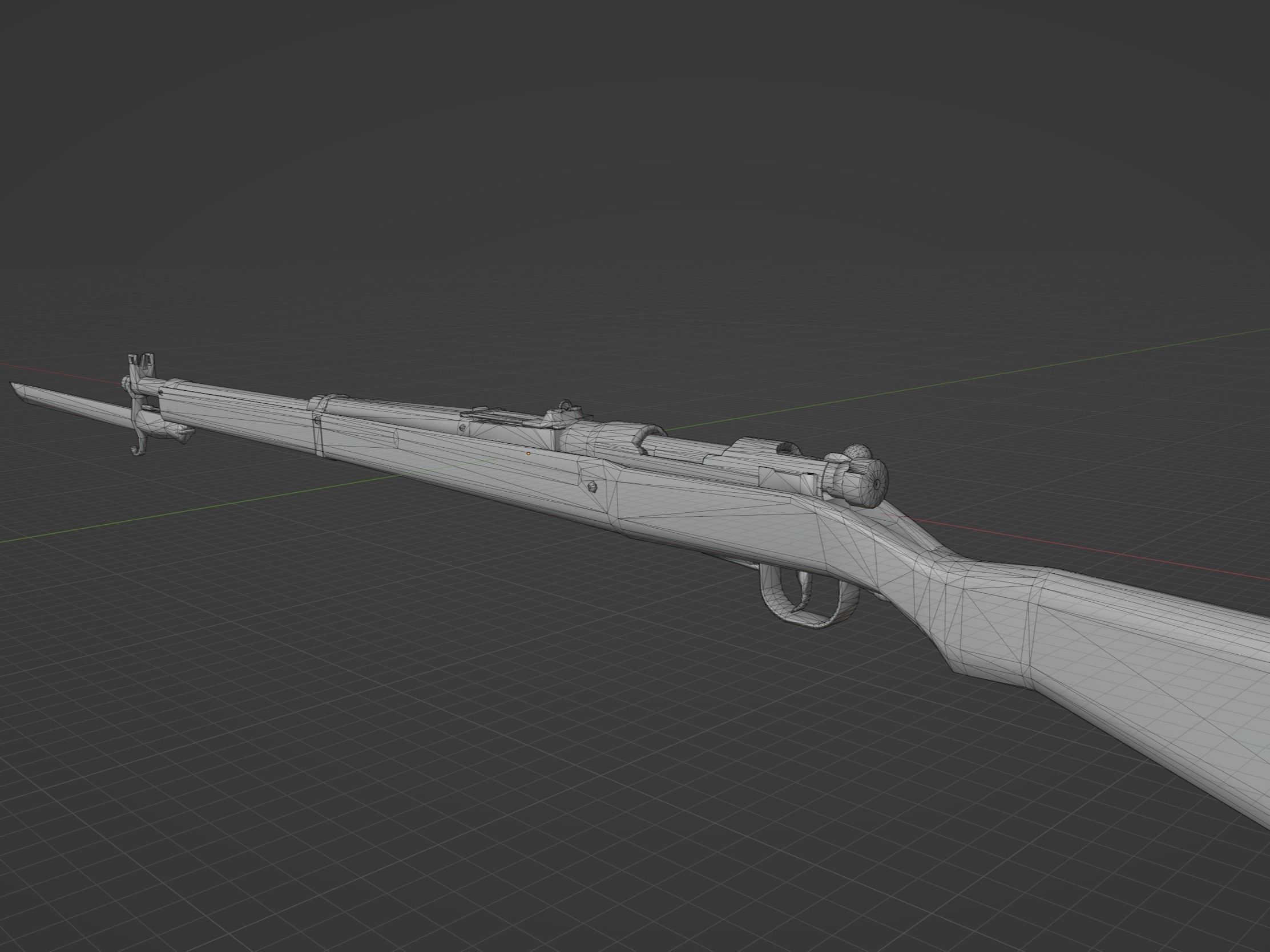 Arisaka type 99 Low-poly 3D model_10