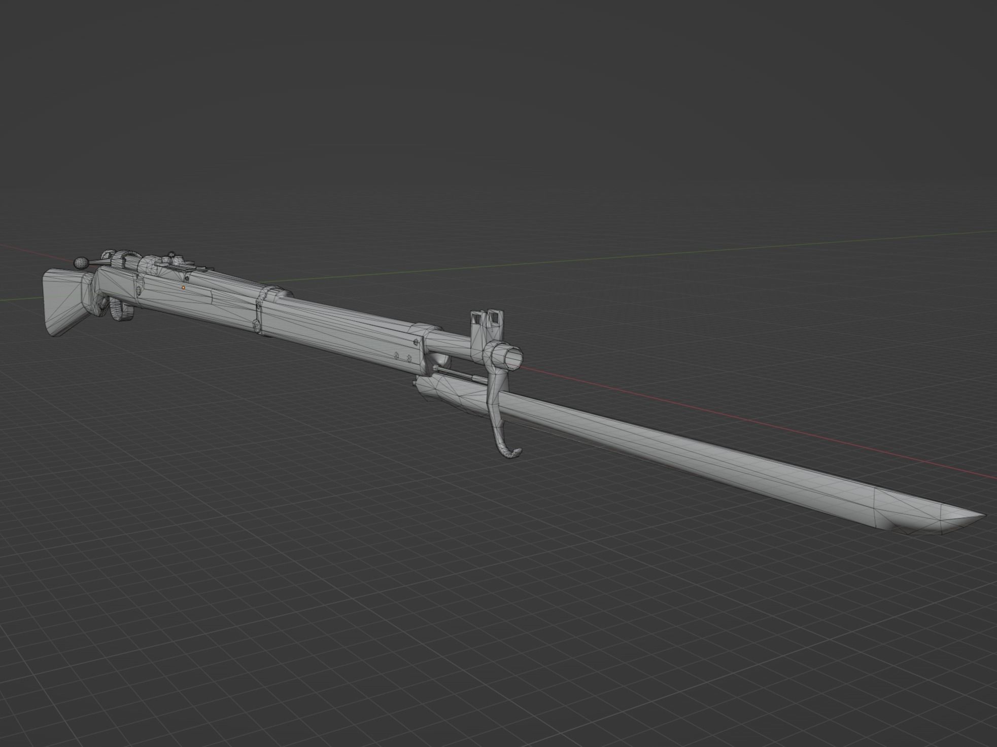 Arisaka type 99 Low-poly 3D model_7