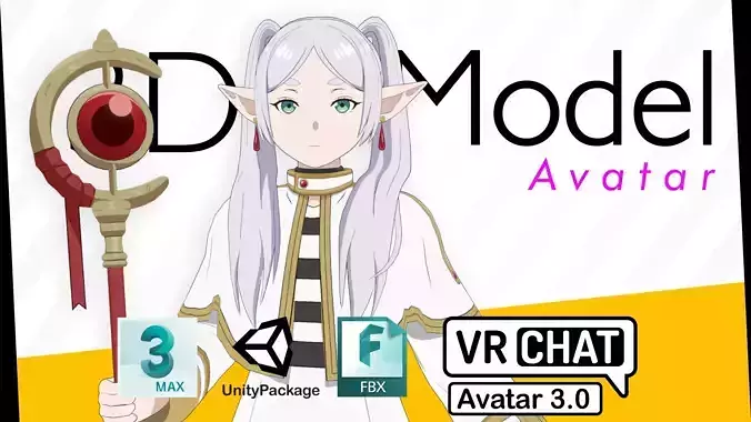 Frieren VRChat Avatar PC 3D model