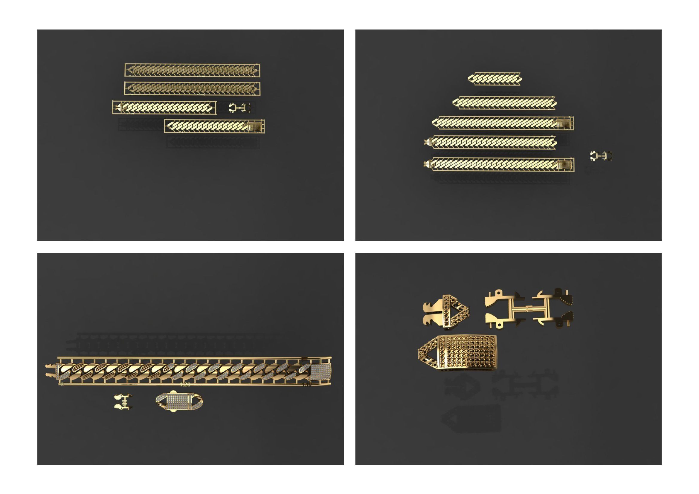 Cuban Link Chain BULK  PACK 140 3DM  3D print model_31