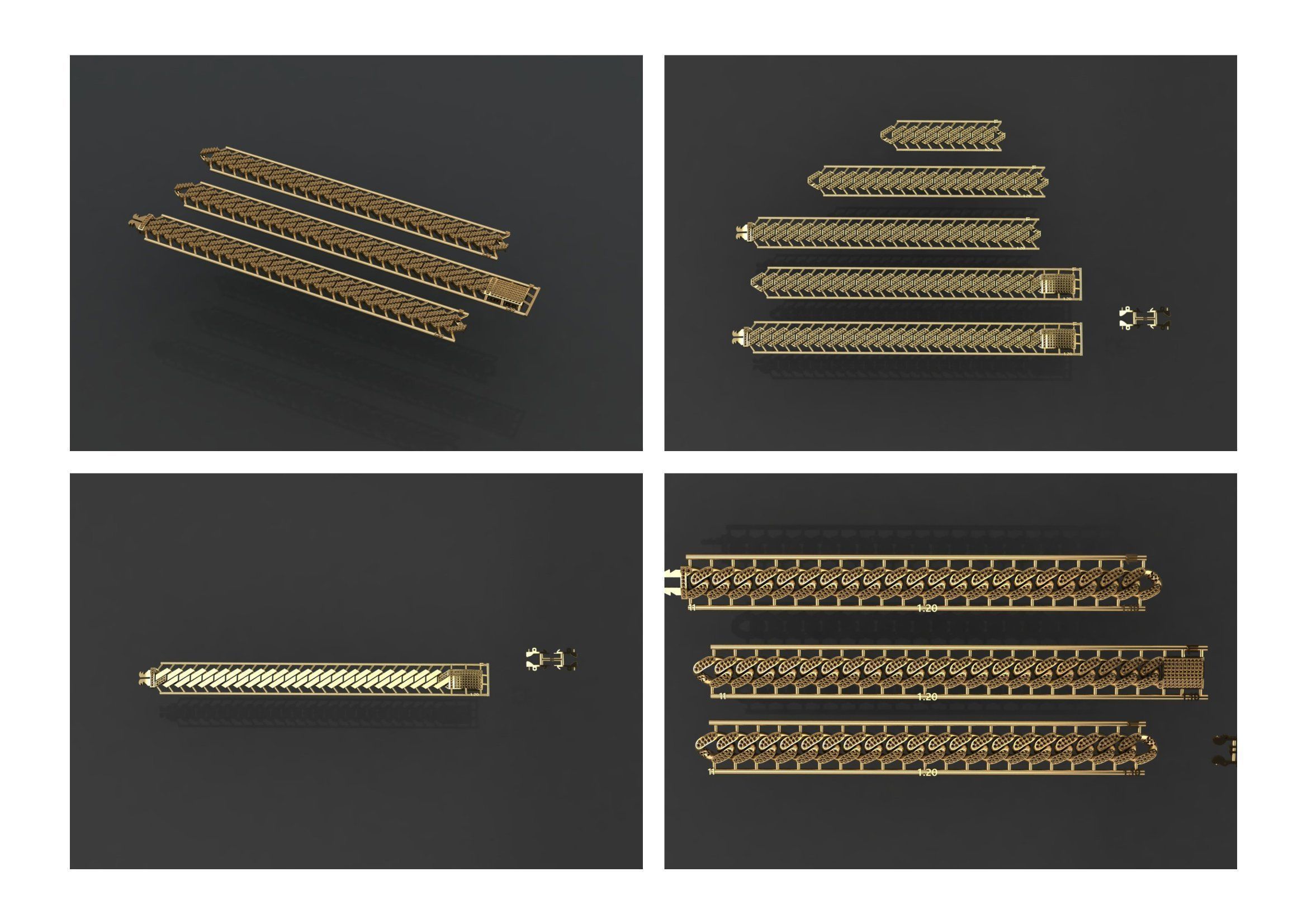 Cuban Link Chain BULK  PACK 140 3DM  3D print model_32