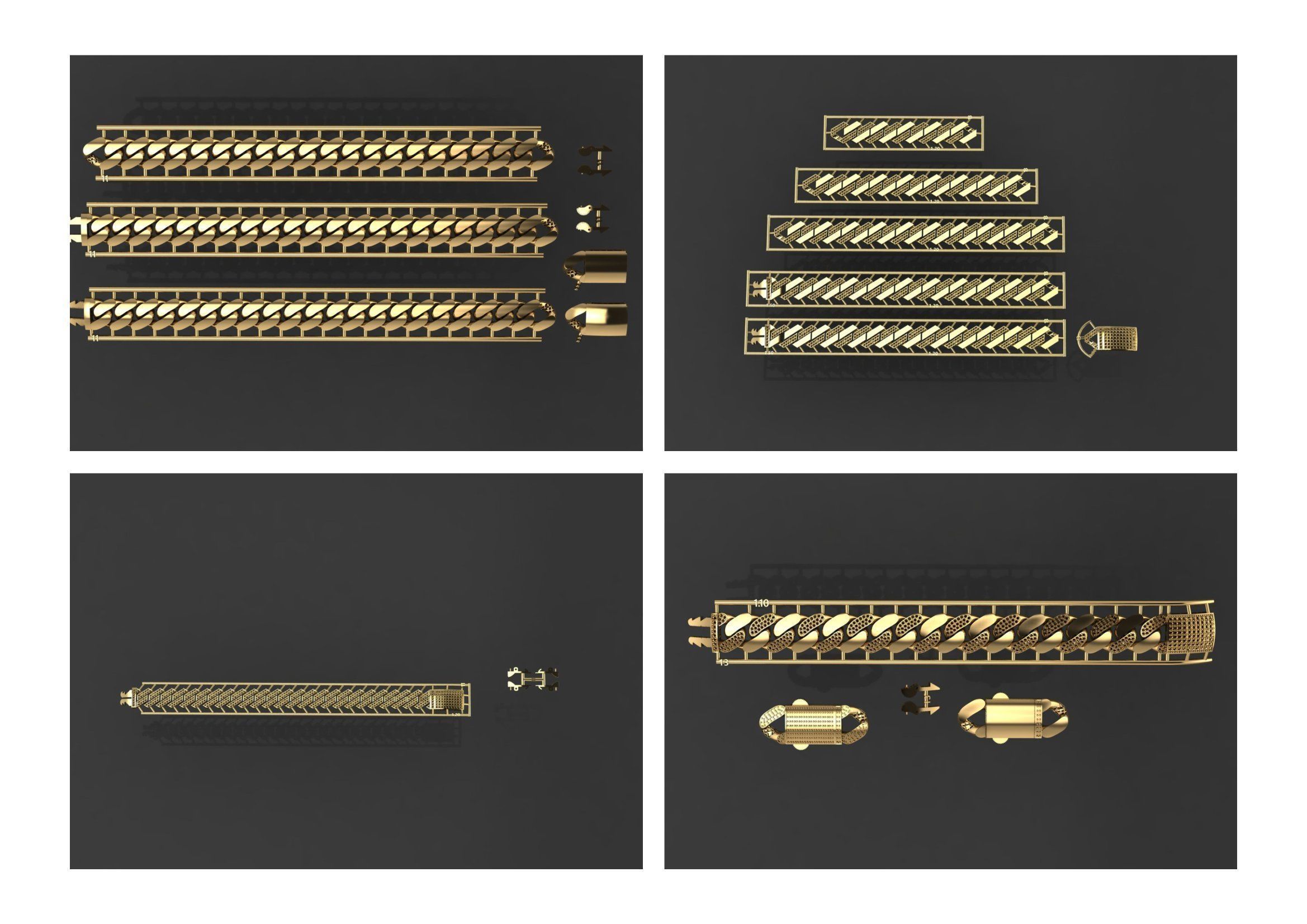 Cuban Link Chain BULK  PACK 140 3DM  3D print model_35