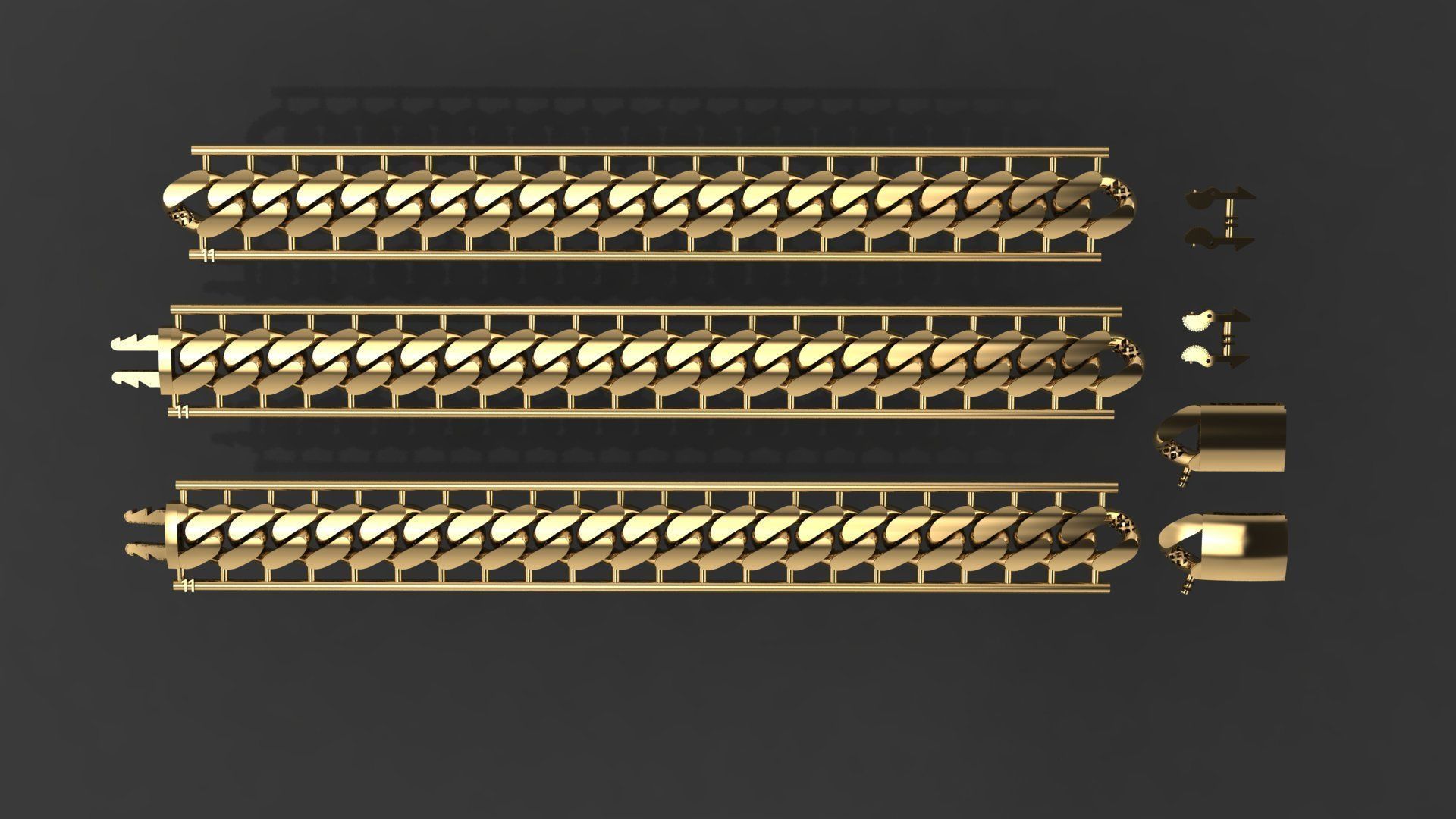 Cuban Link Chain BULK  PACK 140 3DM  3D print model_14