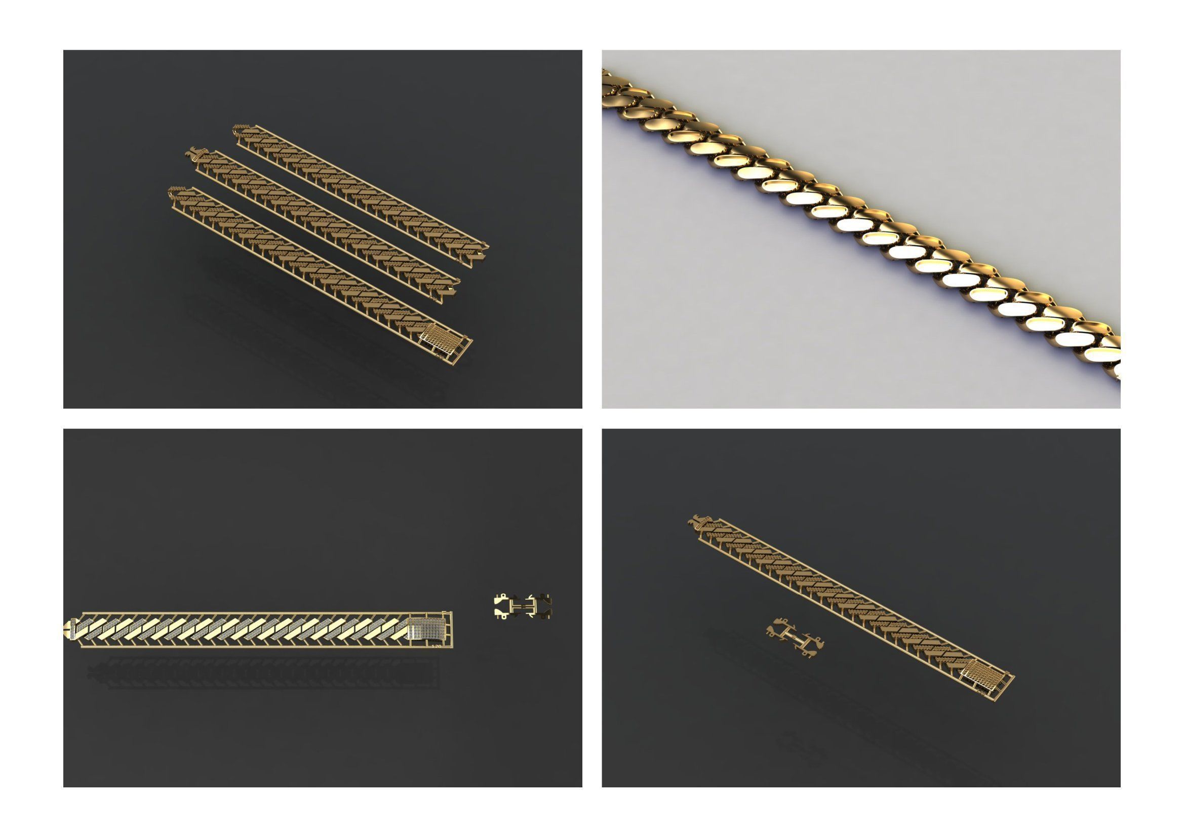 Cuban Link Chain BULK  PACK 140 3DM  3D print model_29