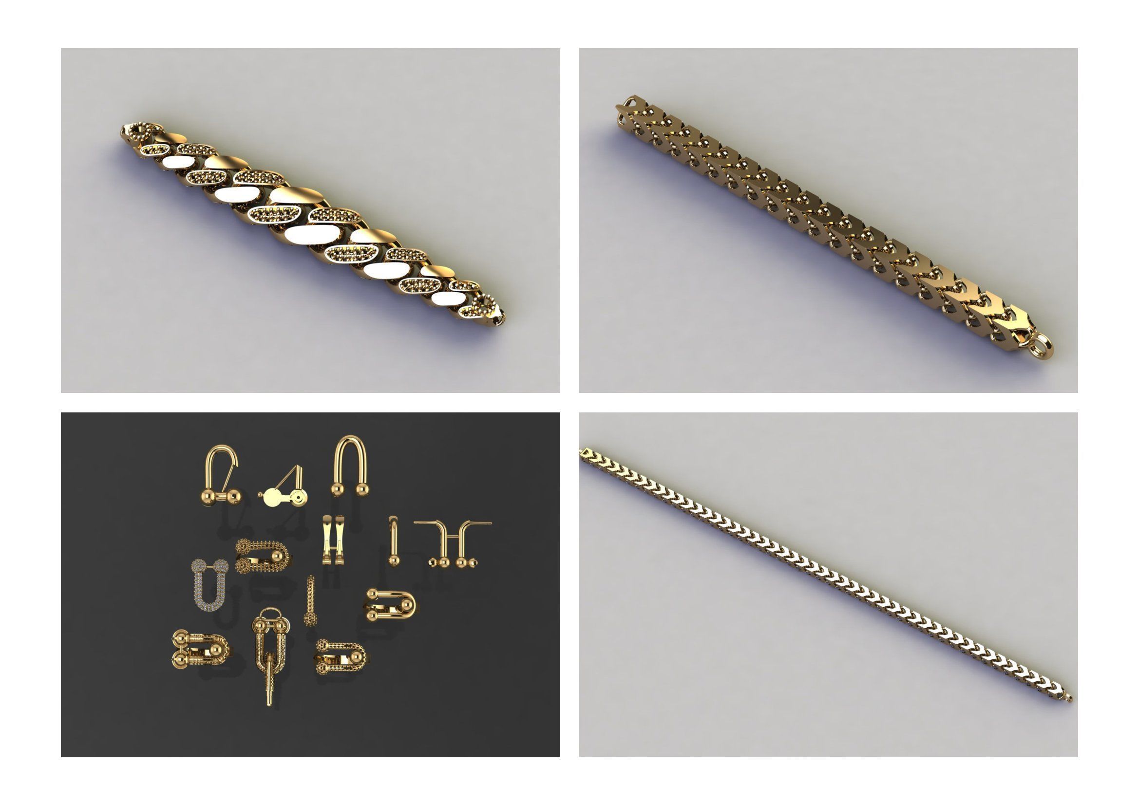 Cuban Link Chain BULK  PACK 140 3DM  3D print model_43