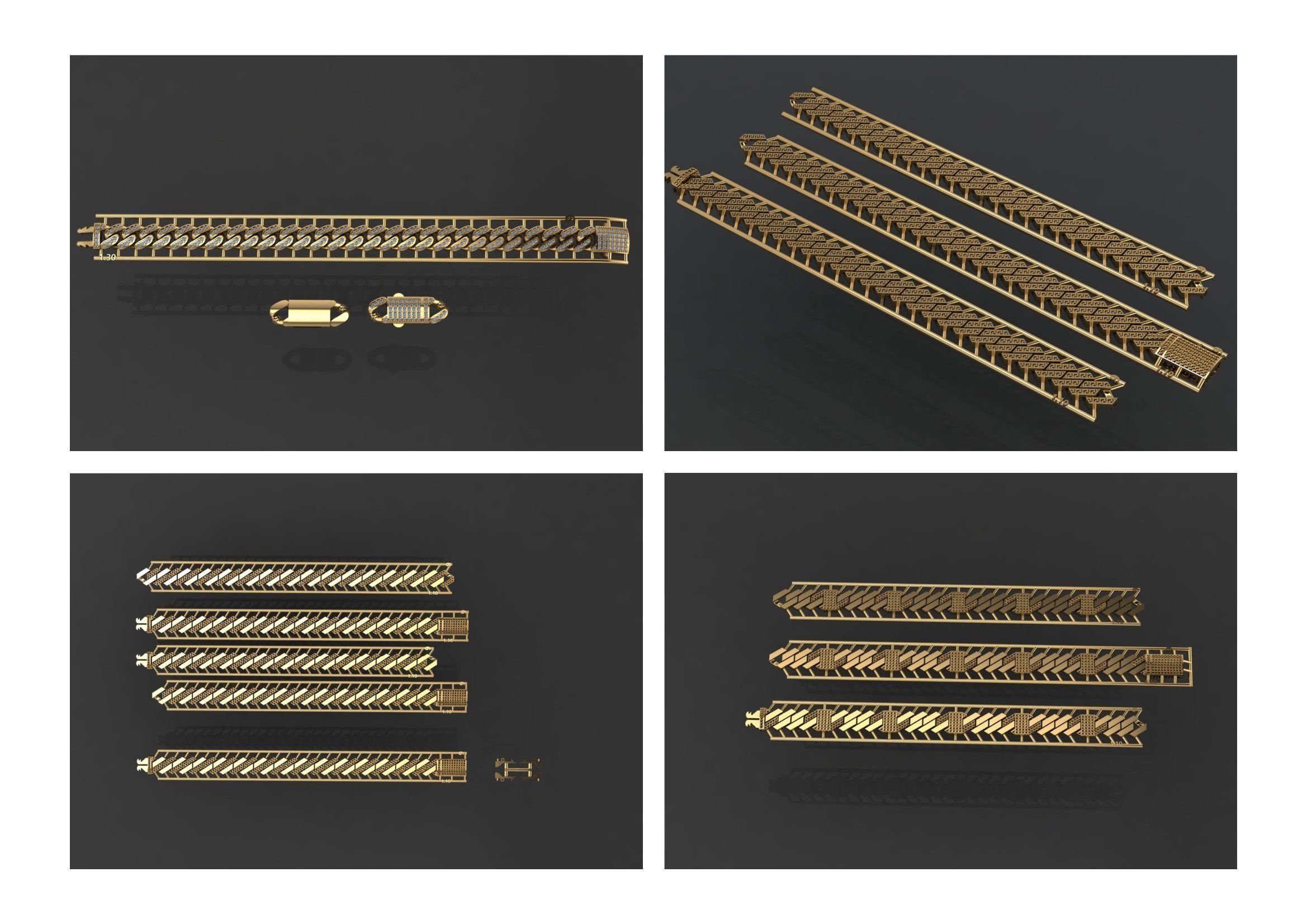 Cuban Link Chain BULK  PACK 140 3DM  3D print model_23