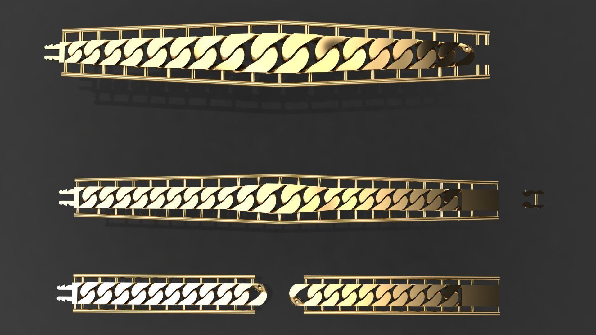 Cuban Link Chain BULK  PACK 140 3DM  3D print model_3