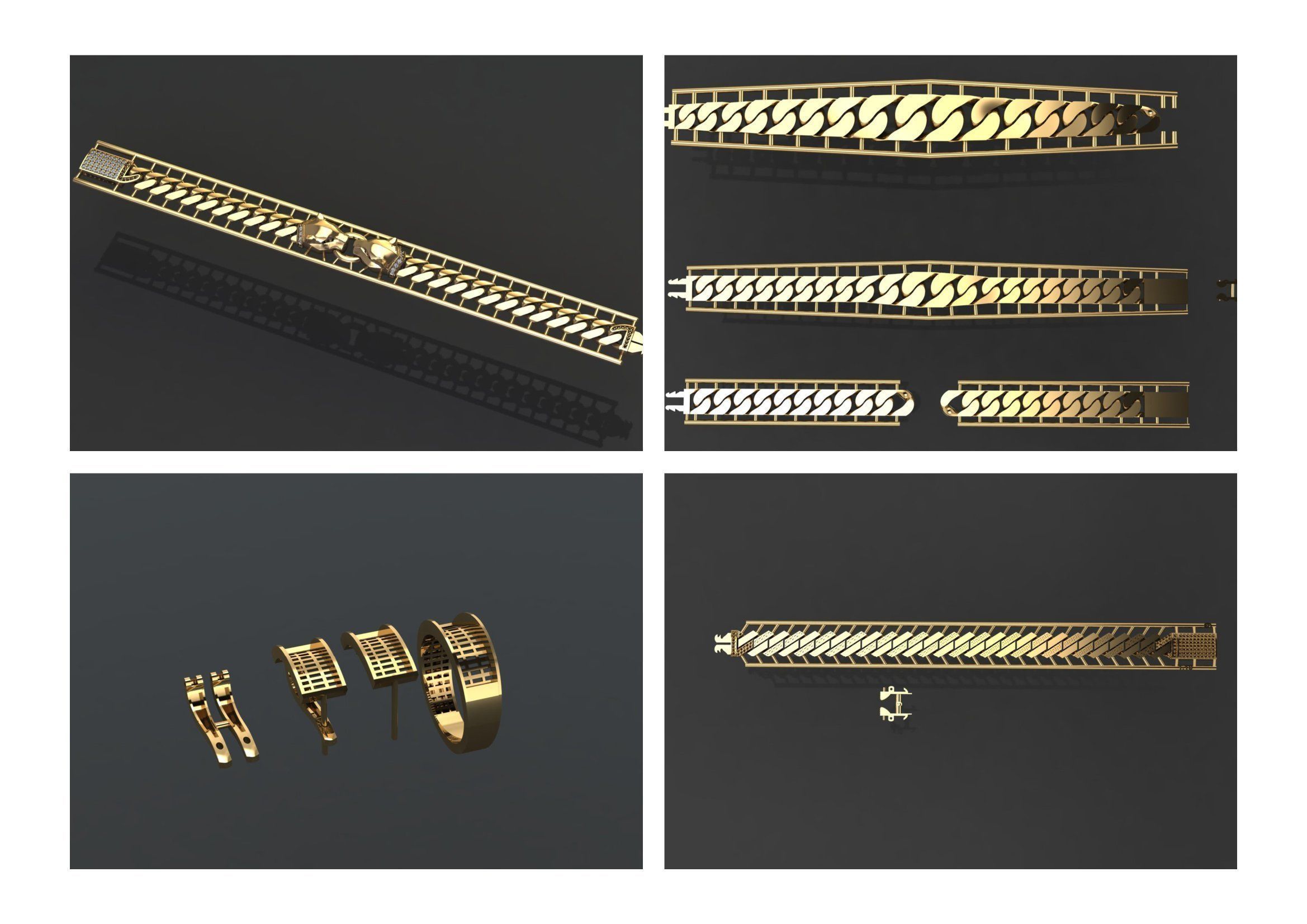 Cuban Link Chain BULK  PACK 140 3DM  3D print model_45