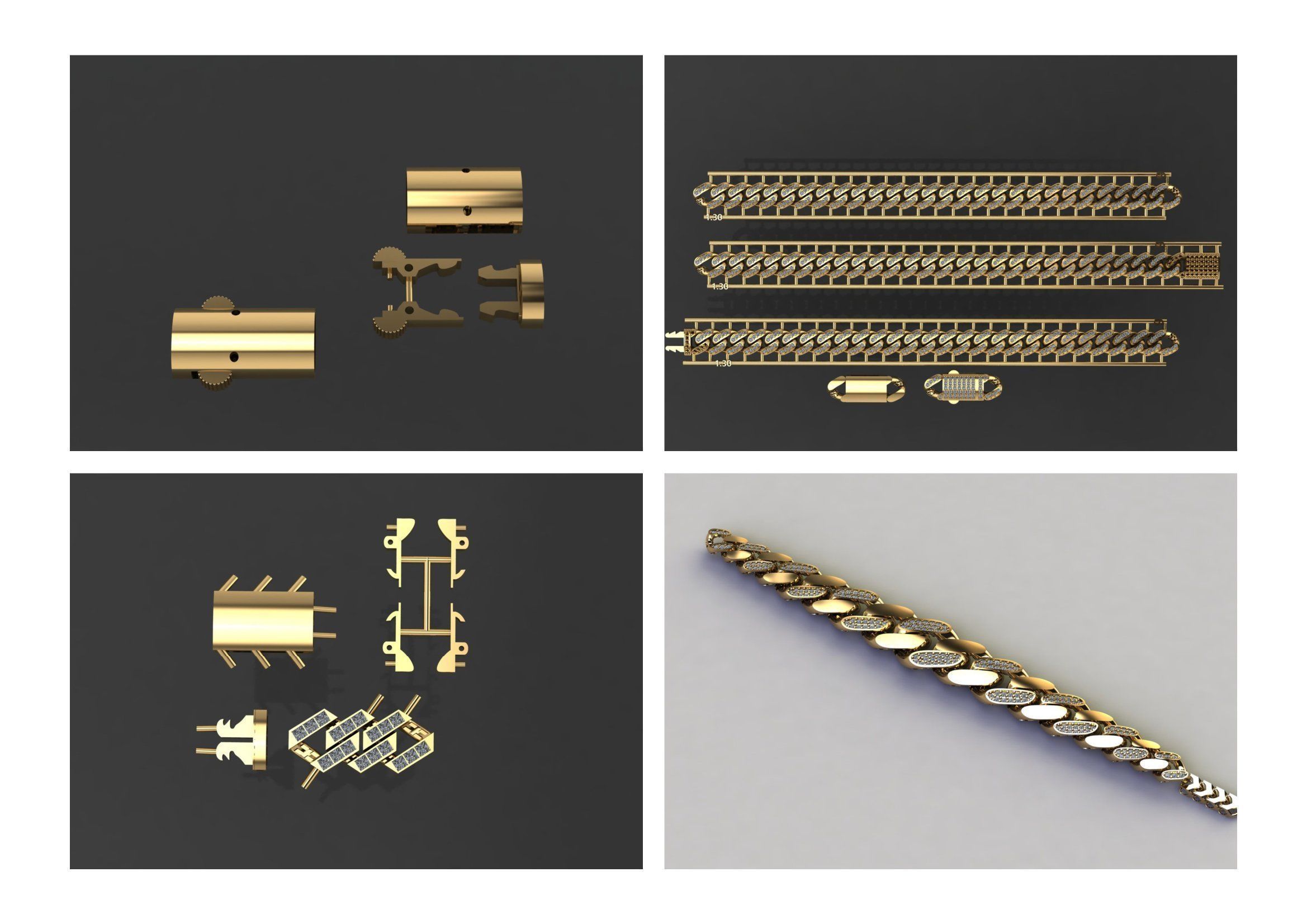 Cuban Link Chain BULK  PACK 140 3DM  3D print model_42