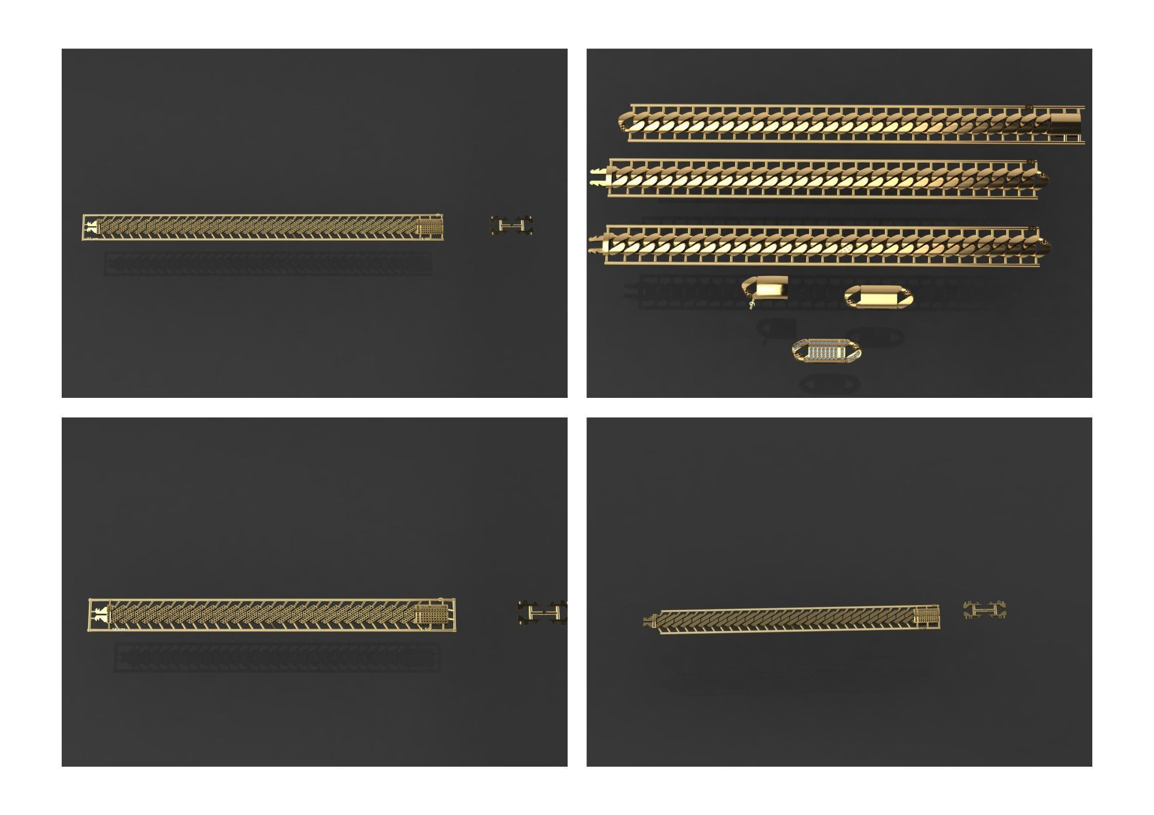 Cuban Link Chain BULK  PACK 140 3DM  3D print model_30